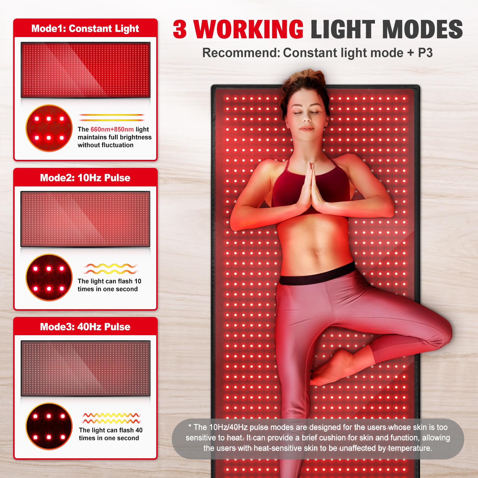 Red Light Therapy Mat for Body, 71"x 31" Red Light Therapy Blanket Red Near Infrared 660nm 850nm GMOWNW Au supplements