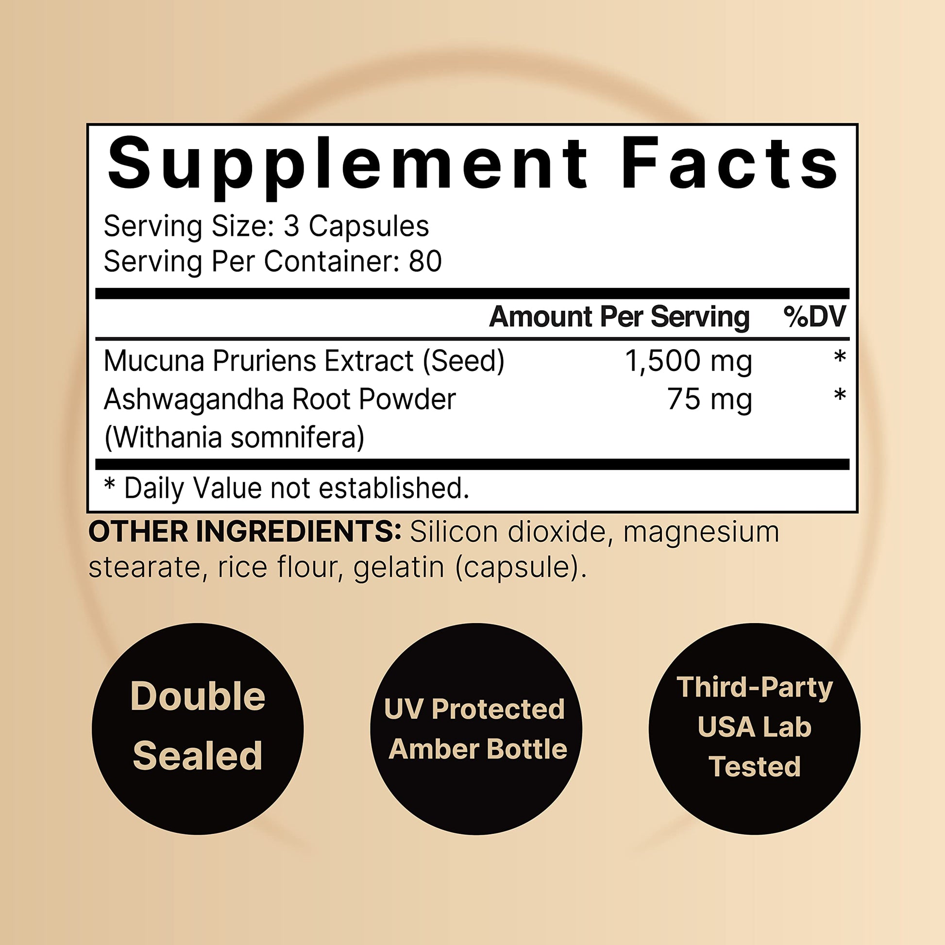 2 Pack NatureBell Mucuna Pruriens Capsules, 1500mg Per Serving, Made with Mucuna NatureBell Au supplements