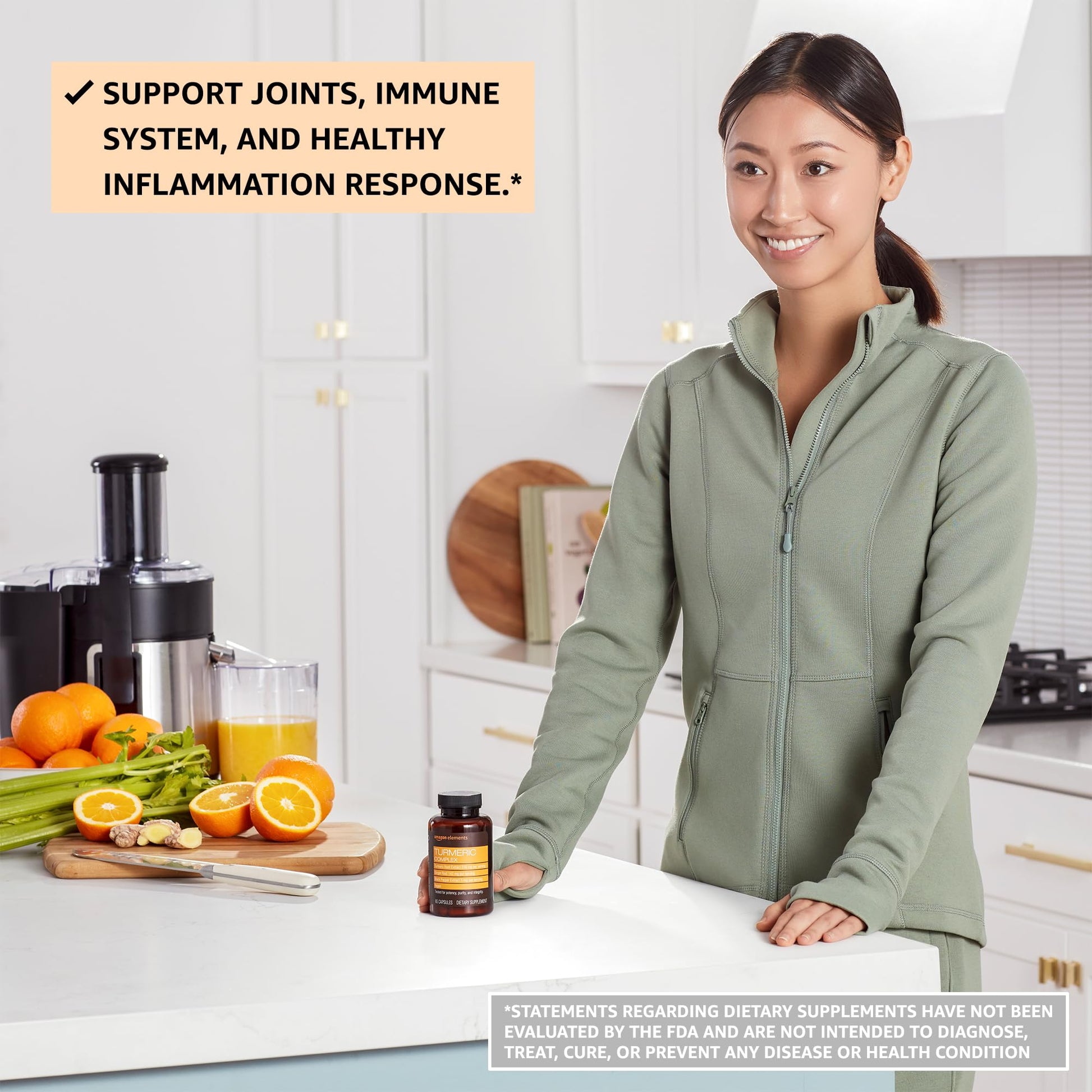 Amazon Elements Turmeric Complex, 316 mg Curcumin, 140 mg Ginger, 5 mg Black Amazon Elements Au supplements