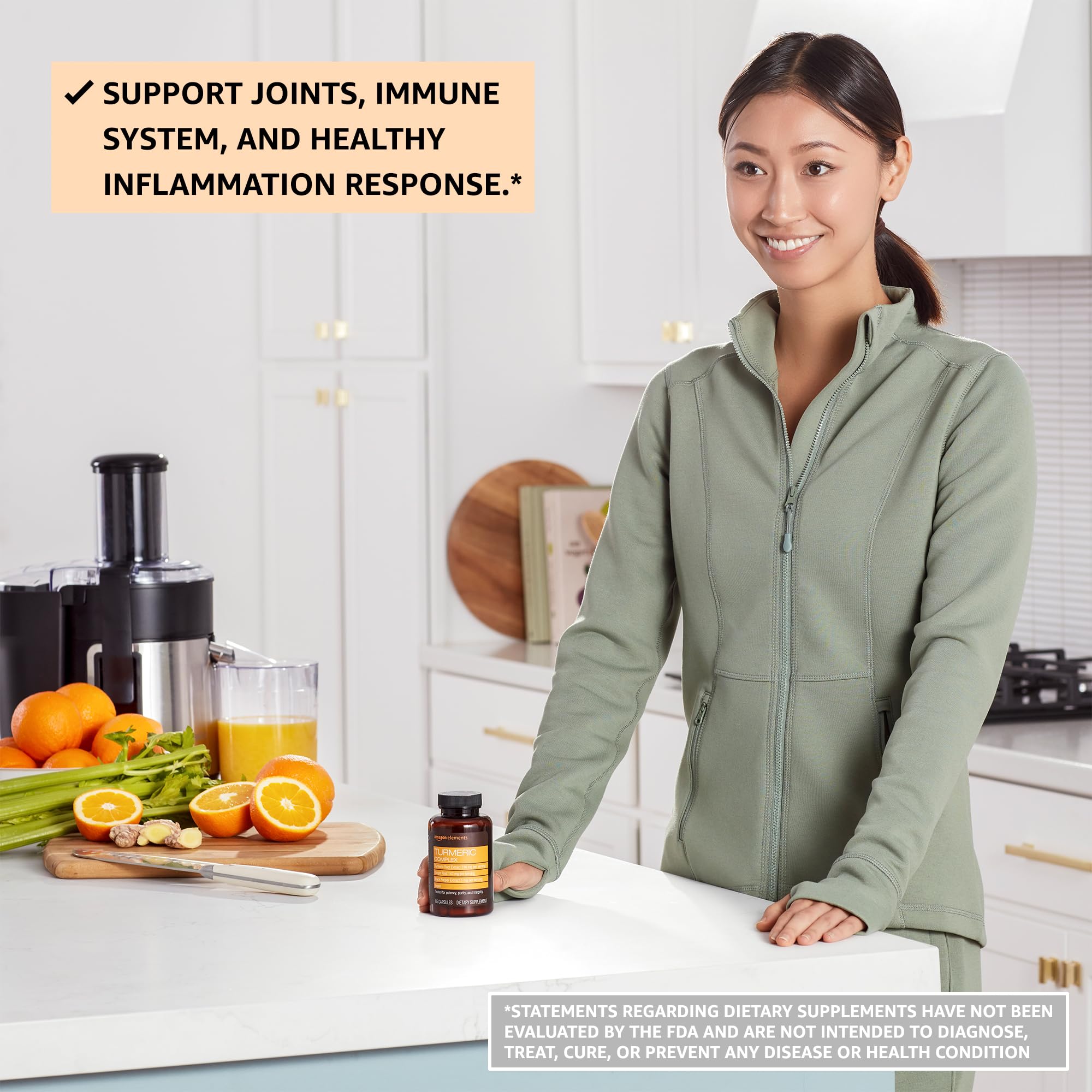 Amazon Elements Turmeric Complex, 316 mg Curcumin, 140 mg Ginger, 5 mg Black Amazon Elements Au supplements