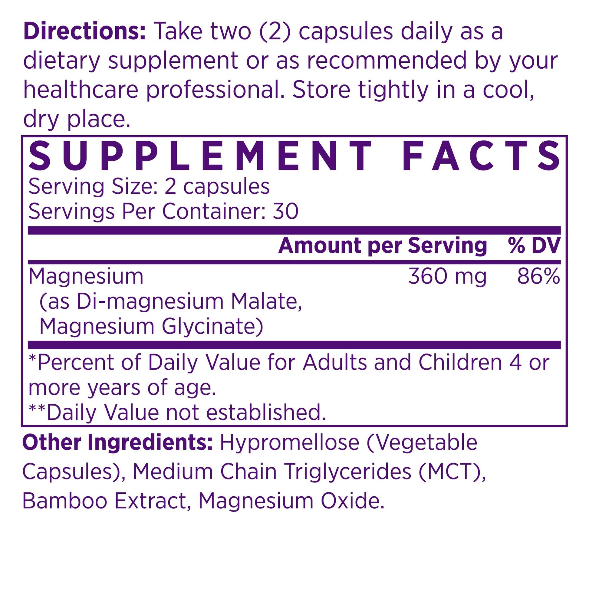 NAOMI Mighty Mg Magnesium Glycinate & Malate Complex 360mg, High Absorption Formula, Elemental Magnesium Supports Heart Health, Strong Bones, Better Sleep, Gluten-Free, Non-GMO, Vegan, 60 Veggie Caps NAOMI Au supplements