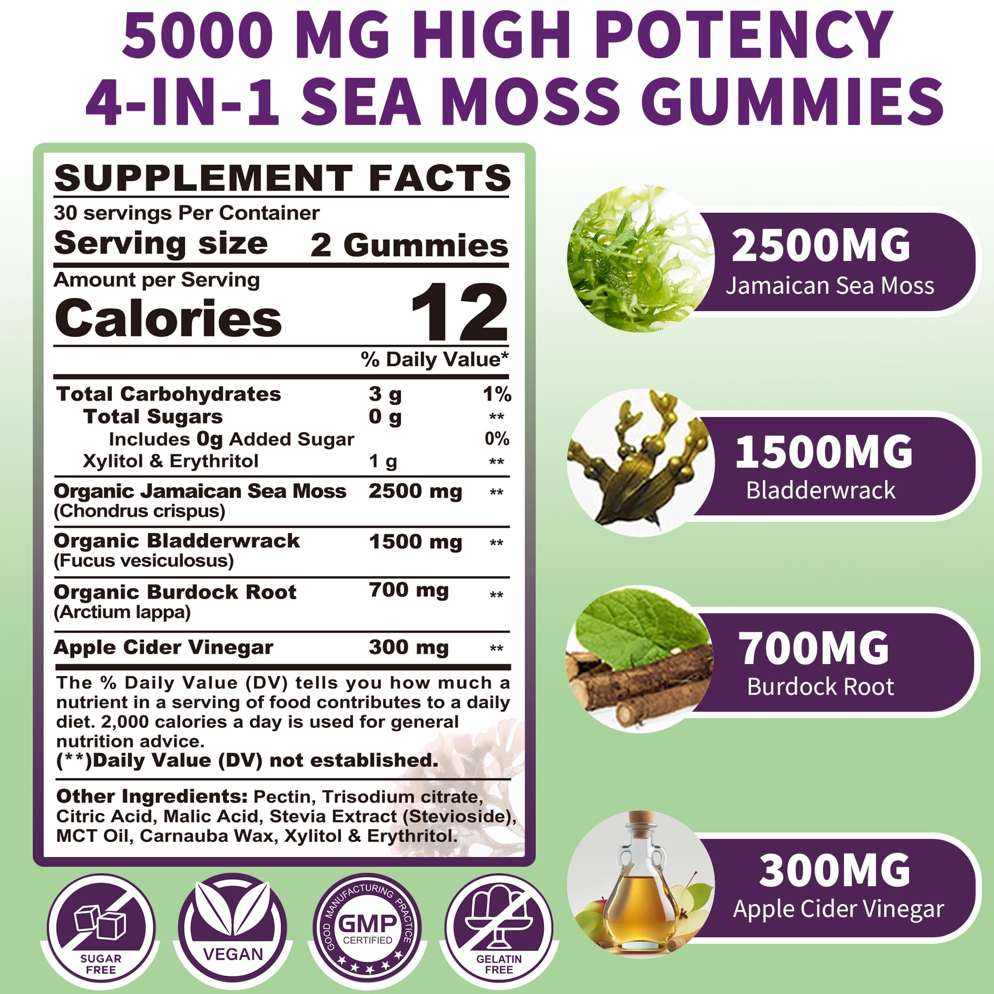 Sea Moss Supplement 5000mg, Sugar Free Sea Moss Gummies, Irish Sea Moss EnvyDeal Au supplements