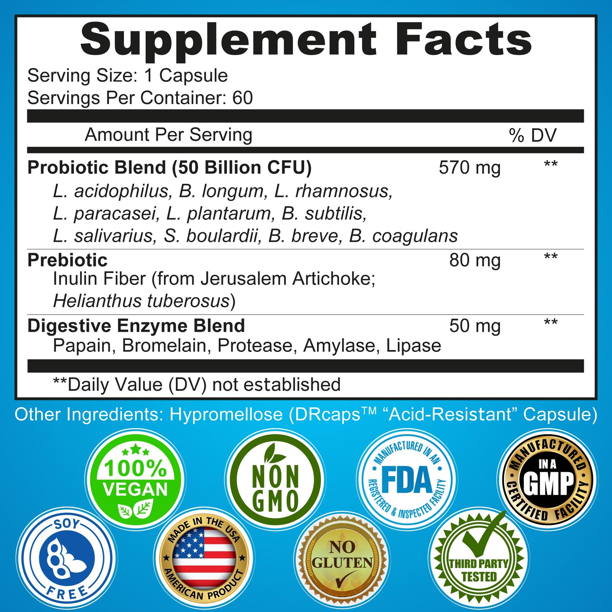 Probiotics with Digestive Enzymes and Prebiotic for Women and Men - 3-in-1 Vegan Probiotic Prebiotic Multi Enzyme Complex for Gut Health - Maximum Absorption Delayed-Release Capsules SUPPLEMENTS STUDIO Au supplements