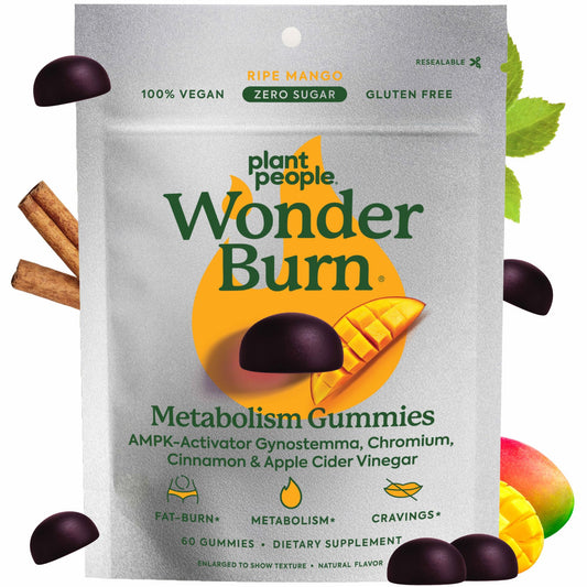 Plant People WonderBurn Metabolism & Cravings Control Gummies, Zero Sugar, Ripe Mango Flavor (60 Count) Plant PeopleUS supplements