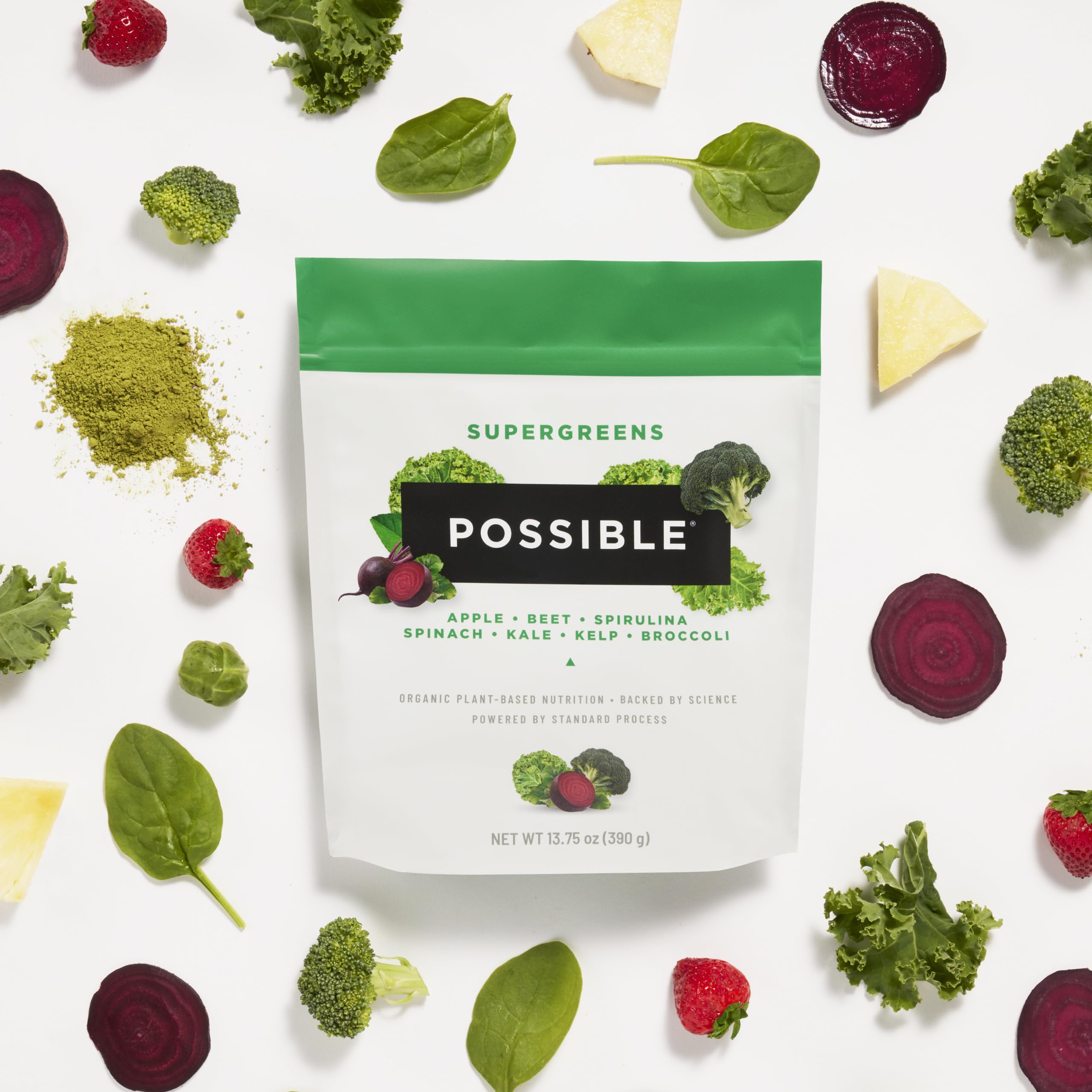 Possible SuperGreens - Potent Superfoods Blend - Plant-Based Antioxidant Support - Greens Powder Supplement & Drink Mix - Non-GMO, Vegan & Gluten-Free - SuperGreens (30 Servings) Possible Au supplements