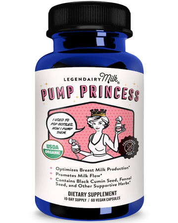 Legendairy Milk Pump Princess Lactation Supplement - Breastfeeding Supplements for Milk Supply Increase and Milkflow - Organic Black Cumin, Fennel and Dill Seeds, Fenugreek Free - 60 Capsules Legendairy Milk Au supplements