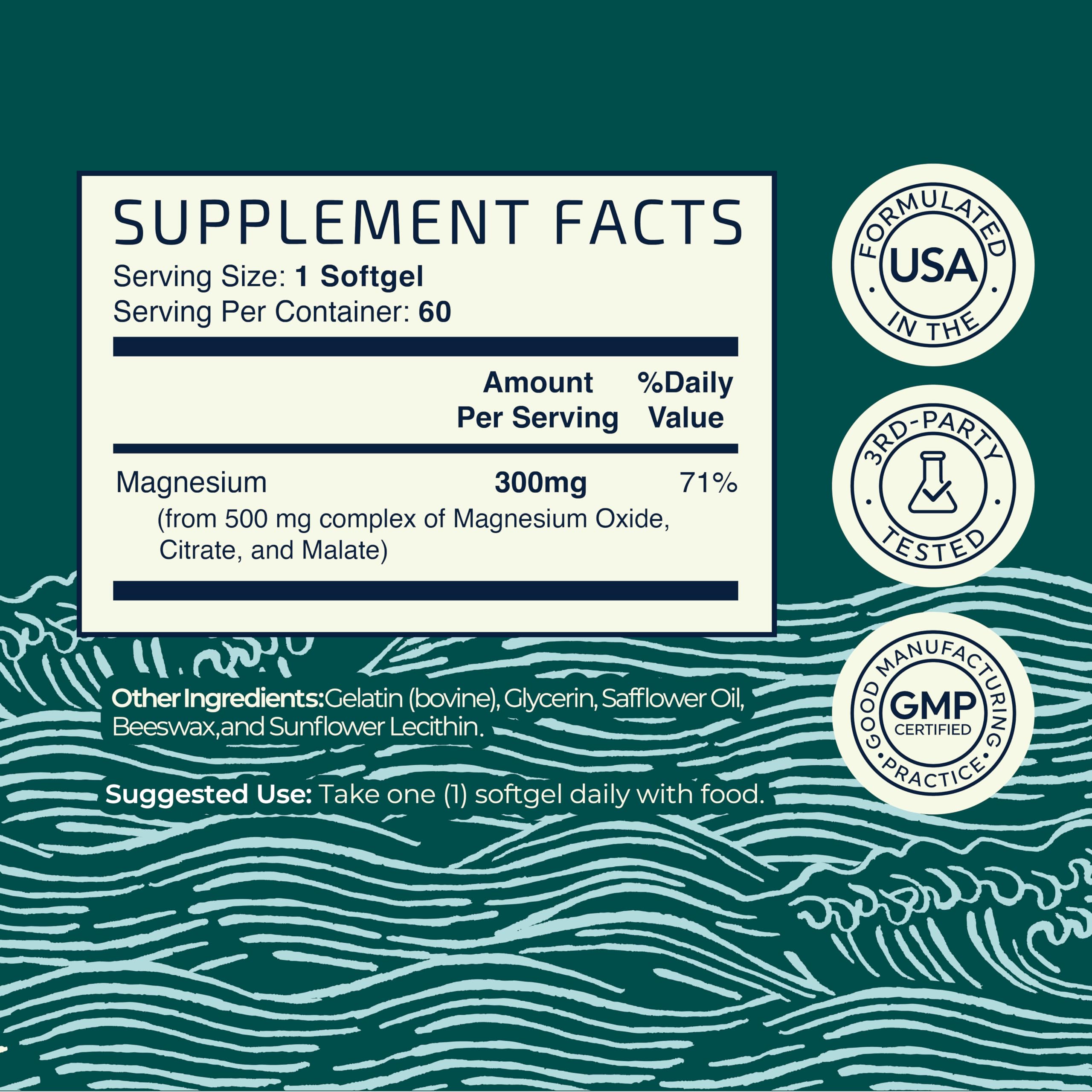 Triple Magnesium Softgels | Citrate, Malate, & Oxide | Highly Absorbable Magnesium Nobi Nutrition Au supplements