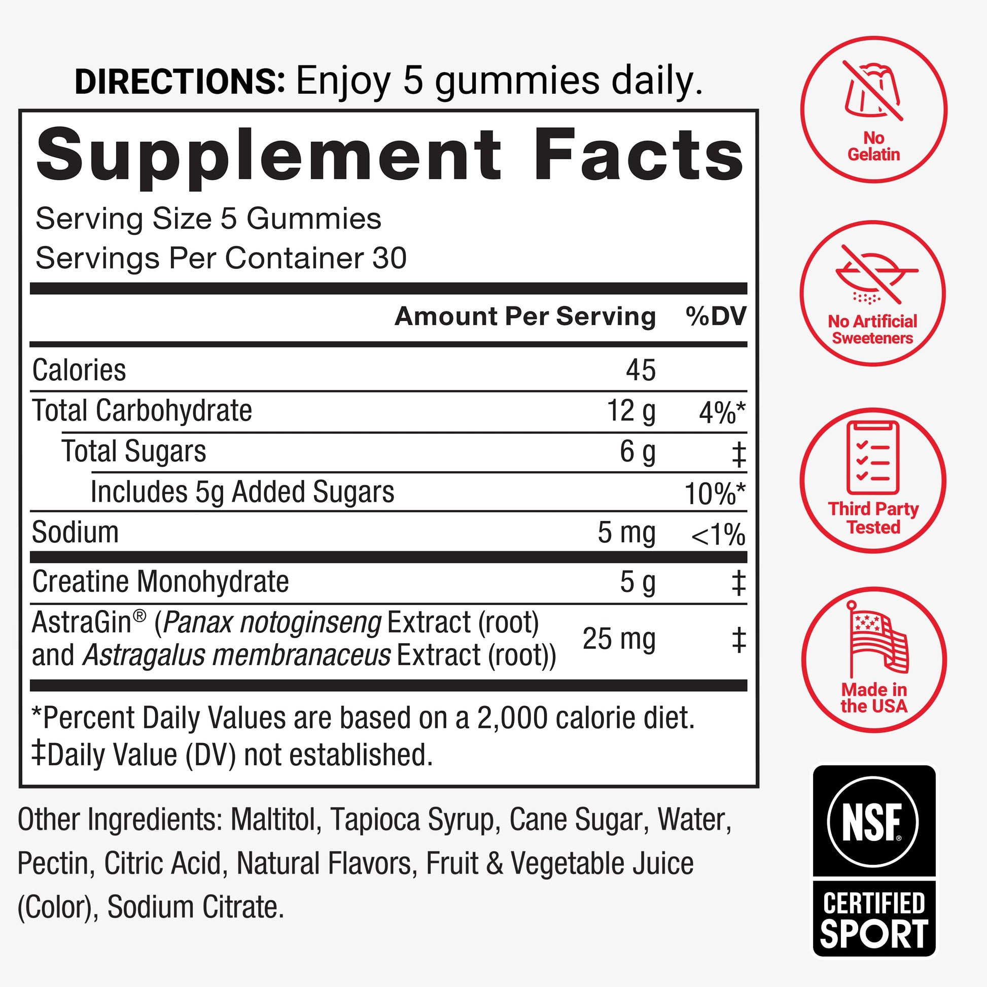 Force Factor Creatine Monohydrate Gummies, NSF Certified, 5g Dose for Men & Women to Support Muscle, Strength, Recovery, Cognitive Health & Memory, Mixed Berry, 150 Gummies Force Factor Au supplements