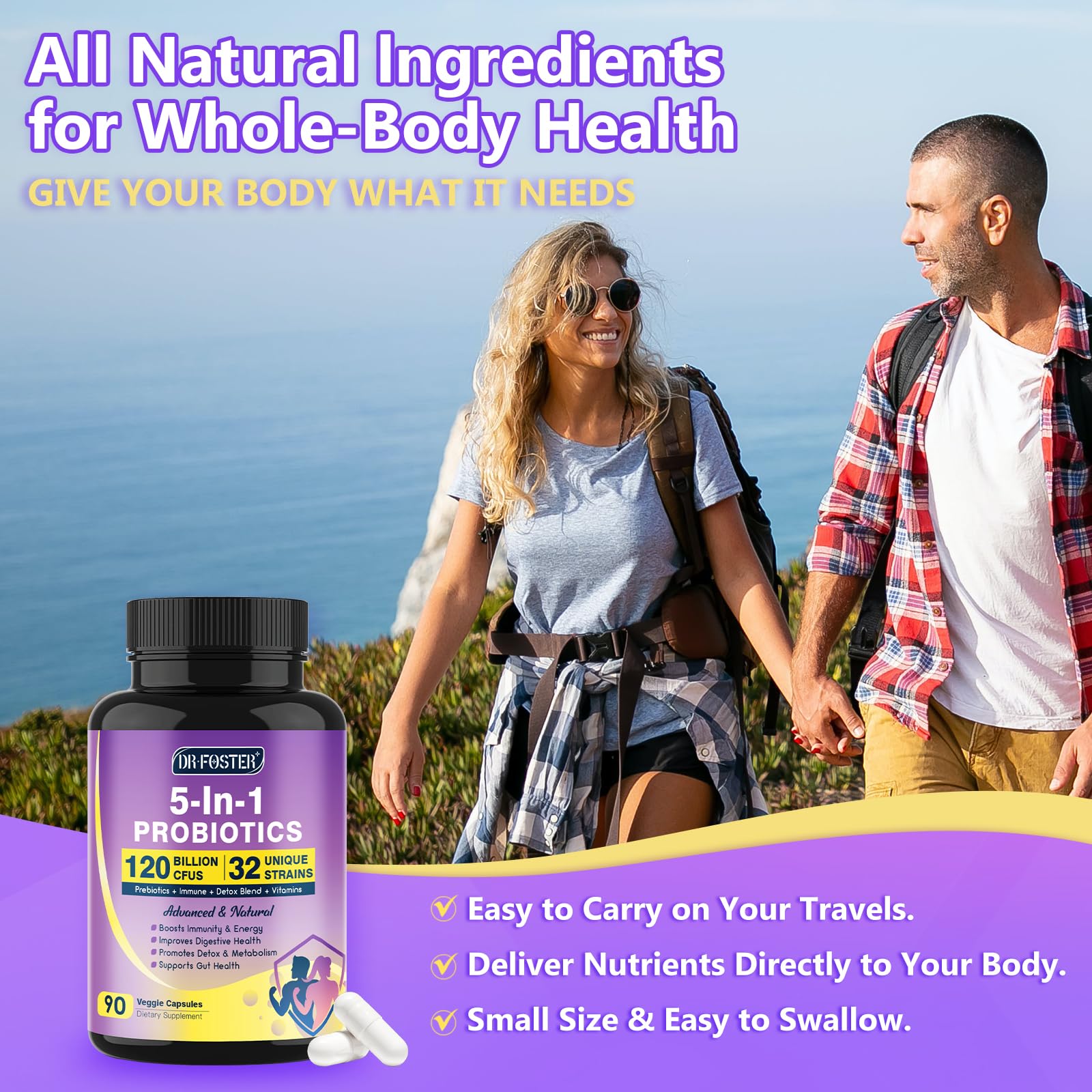 Probiotics for Women & Men Digestive Health，120 Billion CFUs, Prebiotics and Probiotics DRFOSTER Au supplements
