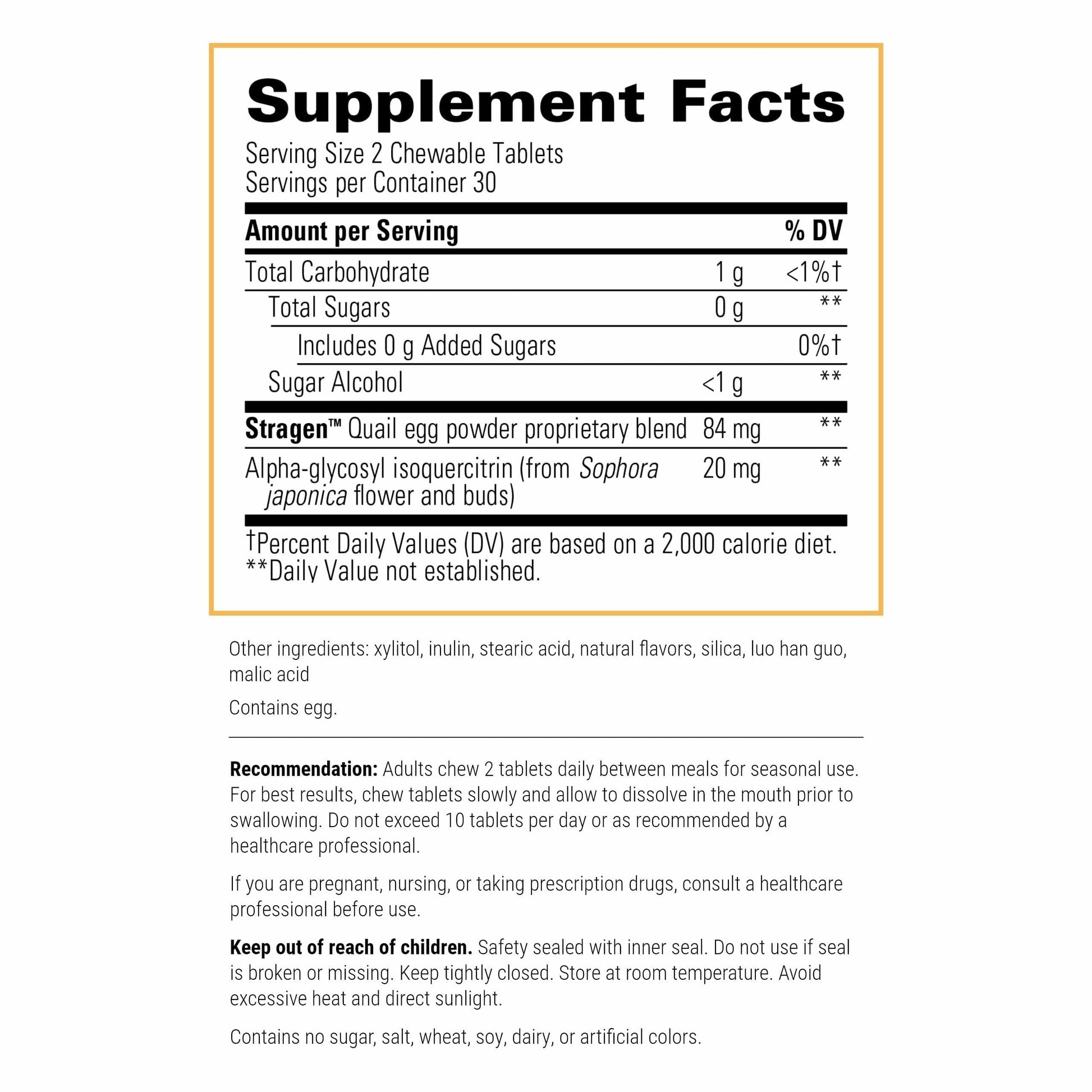 Integrative Therapeutics AllQlear - Seasonal Supplement for Immune Support *- Quail Egg Powder Blend - Dairy-Free - Berry Flavored, 60 Chewable Tablets (30 Servings) Integrative Therapeutics Au supplements