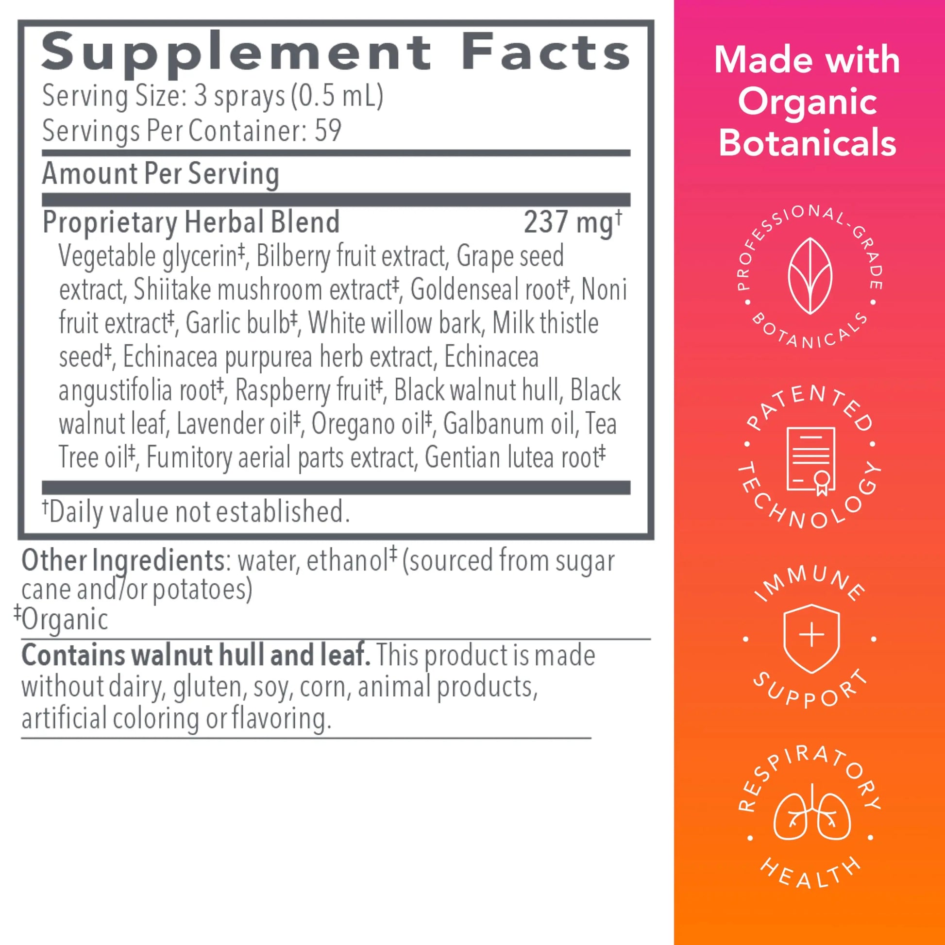 Biocidin Throat Spray - Throat Numbing Spray for Immune Support with Biocidin Blend - Clinically Researched, Fast-Acting for Seasonal Aid or Travel - Support Upper Respiratory Tract (1 fl oz) Bio-Botanical Research Au supplements