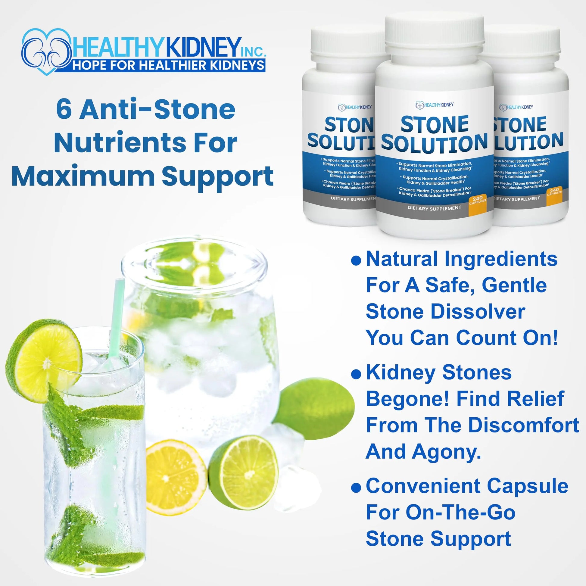 Stone Solution Capsules- Natural Dissolver, Kidney Stone Support & Kidney Cleanser Chanca Piedra Stone Breaker Gallbladder Cleanse, Flush & Stop Recurrence, Stone Relief 60 Servings Kidney Restore Au supplements