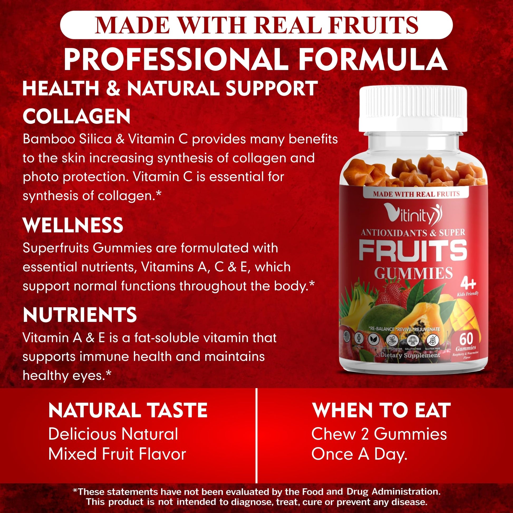 VITINITY Made with Real Super Fruits Delicious Gummy Supplement,Men,Women & Kids VITINITY Au supplements