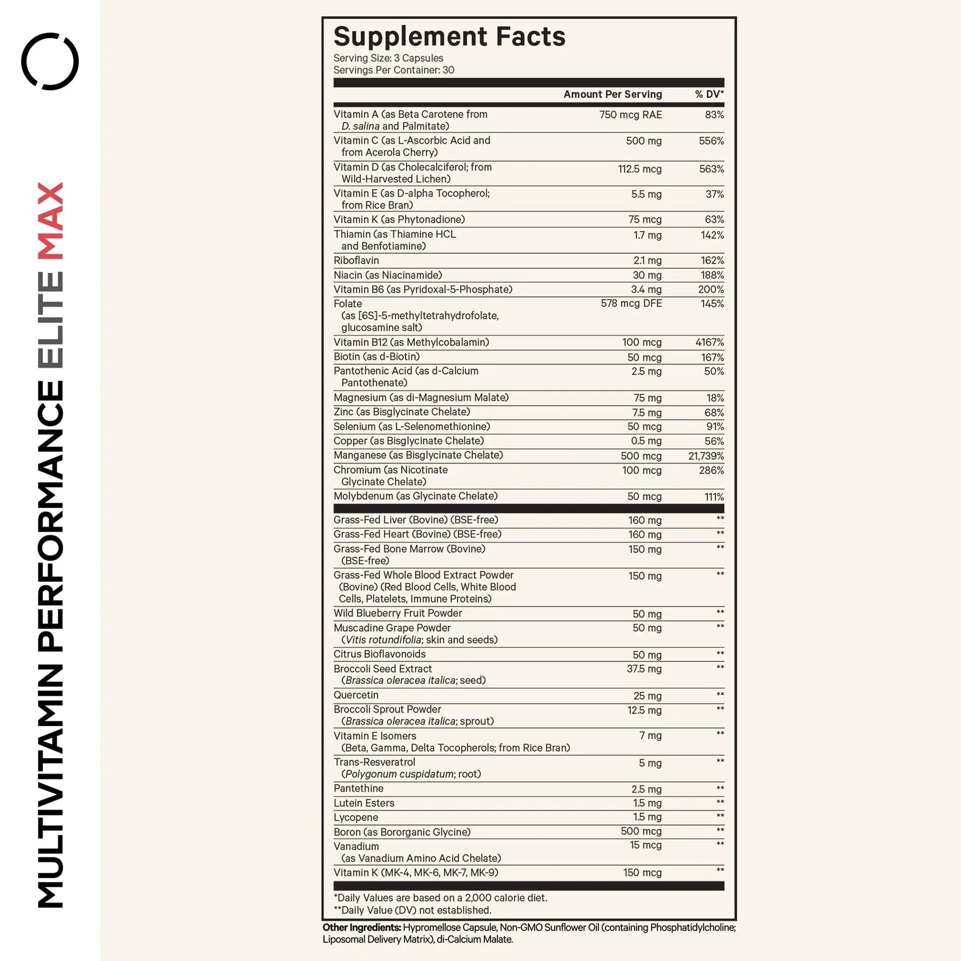Codeage Multivitamin Performance Elite Max Supplement - Vitamins A, B6, B12, C, D, E, Vitamin K (MK-4, MK-6, MK-7, MK-9), Essential Minerals Codeage Au supplements