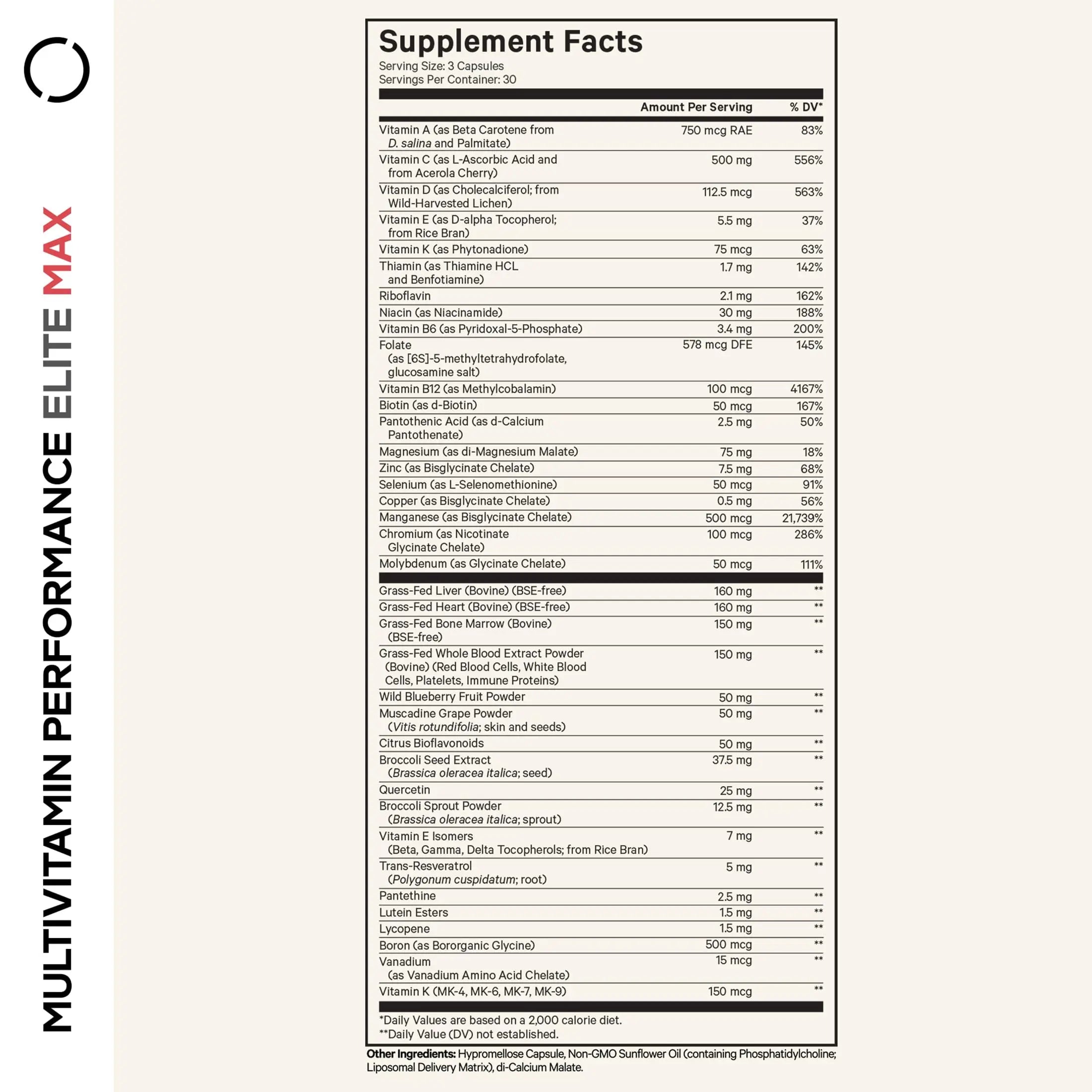 Codeage Multivitamin Performance Elite Max Supplement - Vitamins A, B6, B12, C, D, E, Vitamin K (MK-4, MK-6, MK-7, MK-9), Essential Minerals Codeage Au supplements