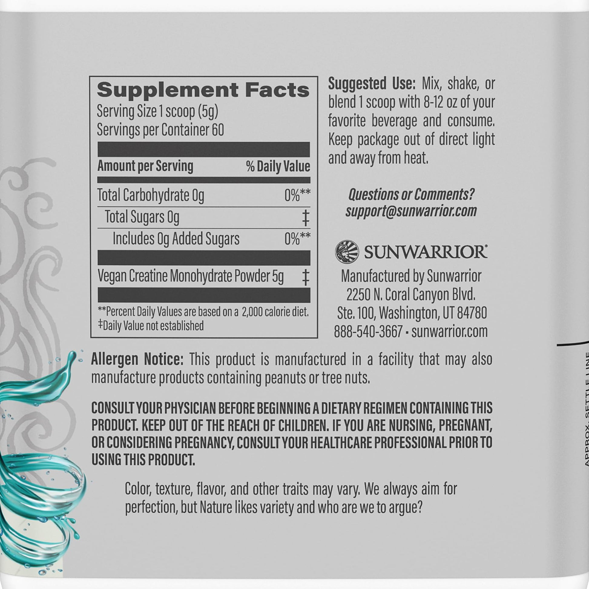 Creatine Monohydrate Powder Micronized PreWorkout Recovery Supplement | Support Muscle Building Strength Training Cognition | Vegan & Keto Friendly Easily Mixes (60 Serving) Unflavored Active Creatine Sunwarrior Au supplements