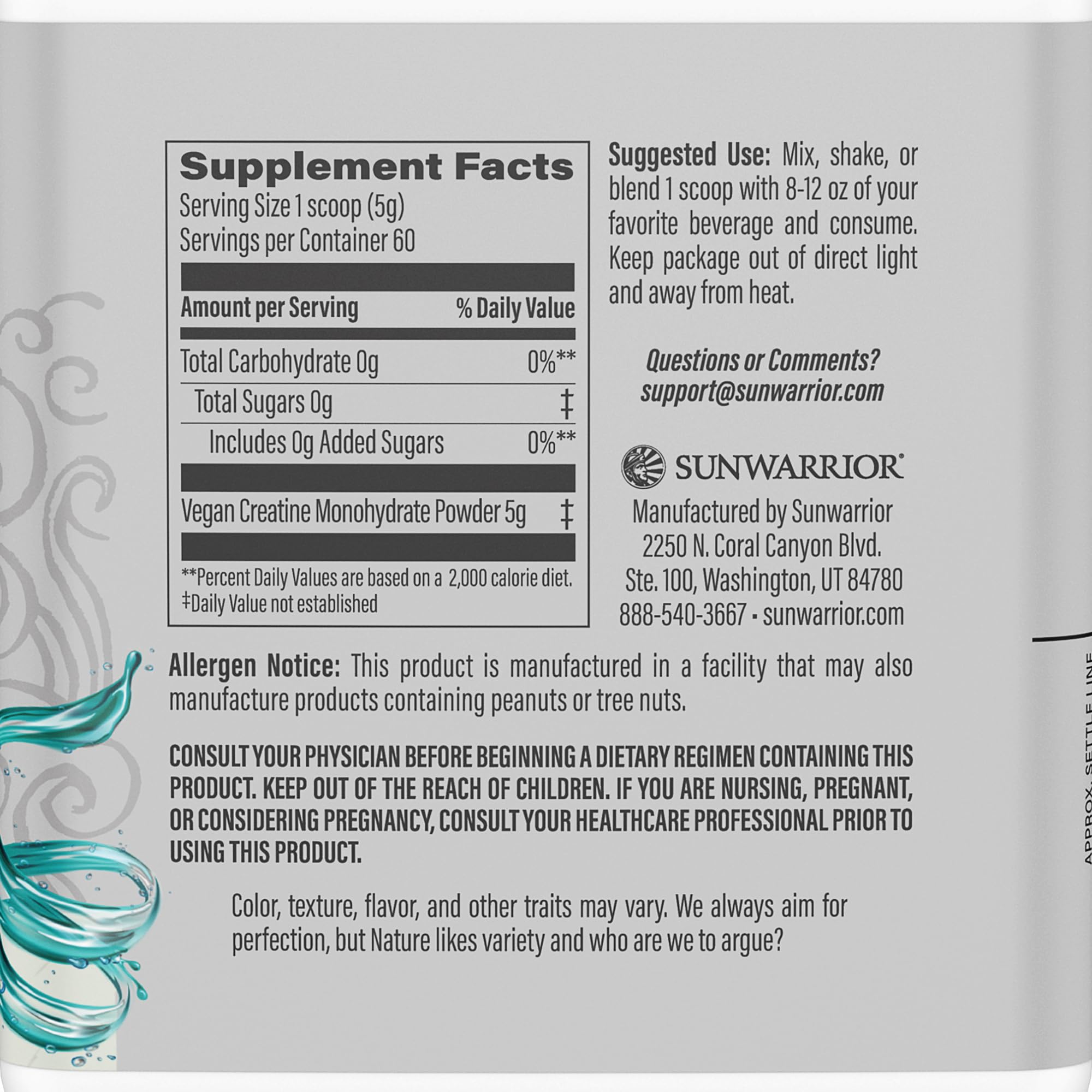 Creatine Monohydrate Powder Micronized PreWorkout Recovery Supplement | Support Muscle Building Strength Training Cognition | Vegan & Keto Friendly Easily Mixes (60 Serving) Unflavored Active Creatine Sunwarrior Au supplements