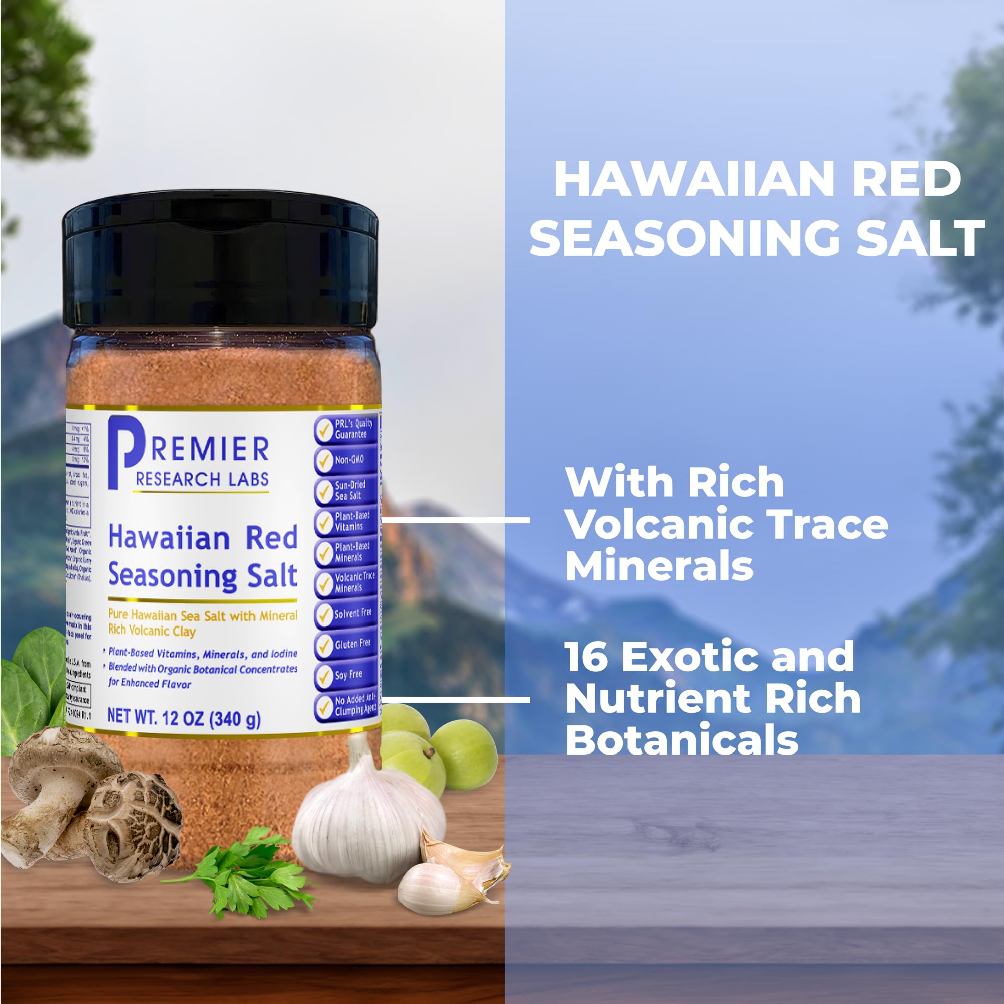 Premier Research Labs Hawaiian Red Seasoning Salt- Pink Salt, Red Hawaiian Salt, Hawaiian Red Alaea Sea Salt for Cooking, Multivitamin for Kids, Enriched with Plant-Derived Vitamins & Minerals- 12 oz Premier Research Labs Au supplements