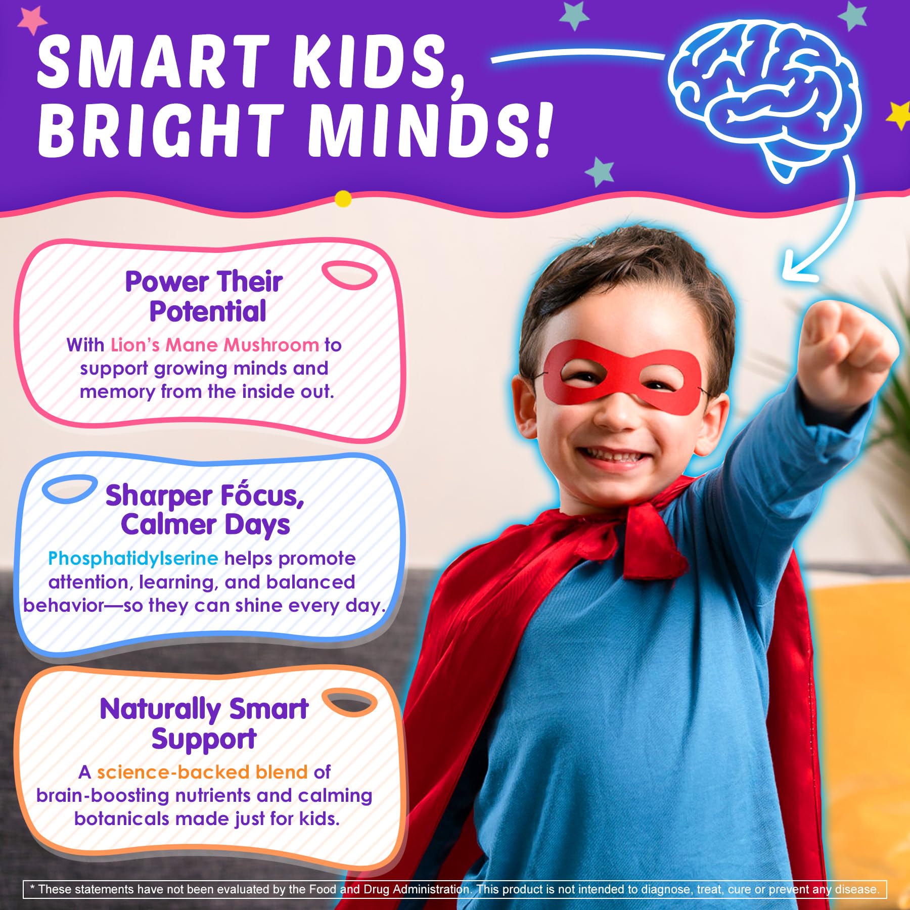 Kids Brain Gummies with Lion's Mane Mushroom, Methyl B6, B9, B12, Supper Greens, Lutein, Brain Booster Supplement for Focus & Attention, Cognitive Function, Vision & Energy, Sugar Free, Vegan 2 Pack Nextdia Au supplements