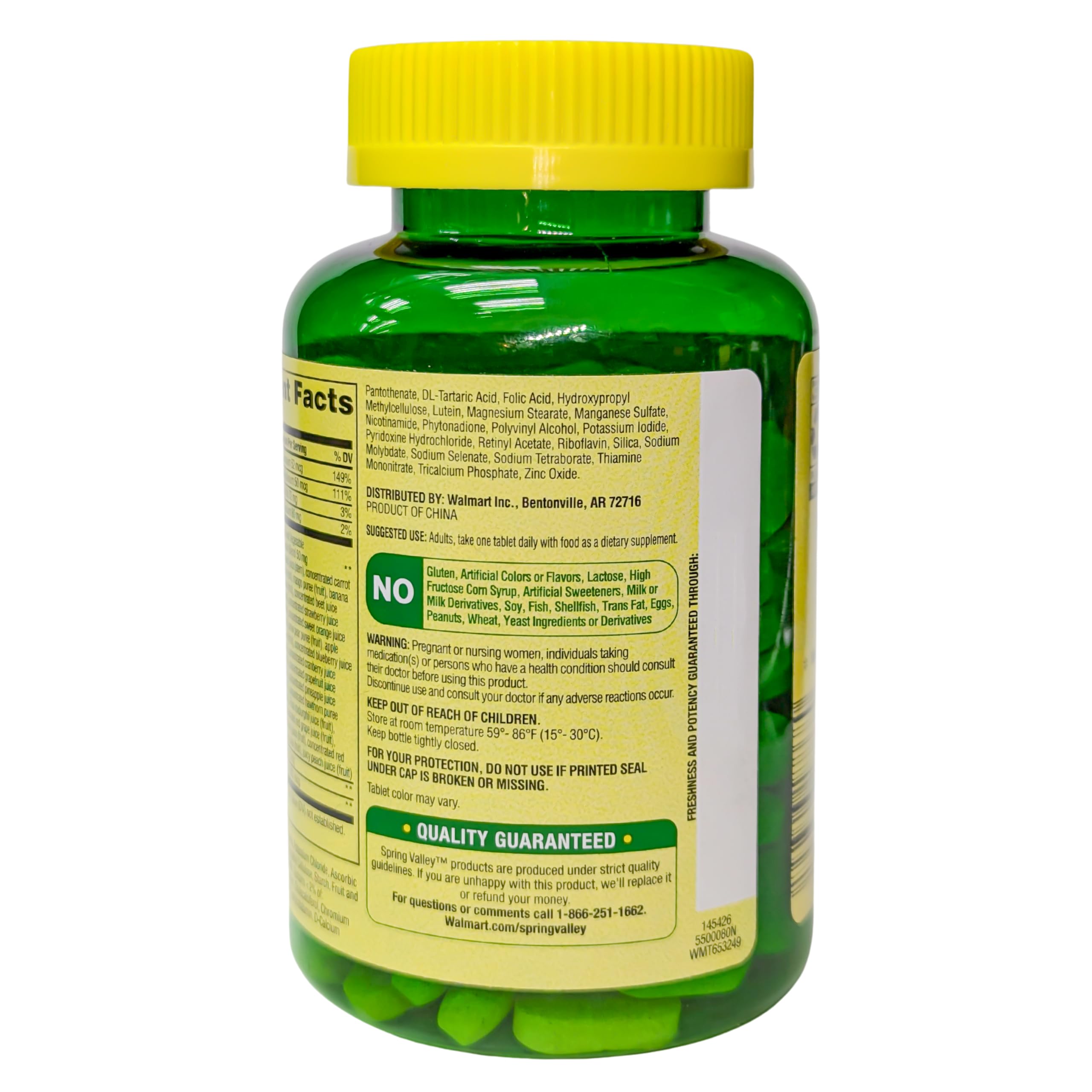 Spring Valley Women's 50+ Multi with Fruits & Vegetables Dietary Supplement 150 Tablets (One Bottle) Good Health Buena Salud Au supplements
