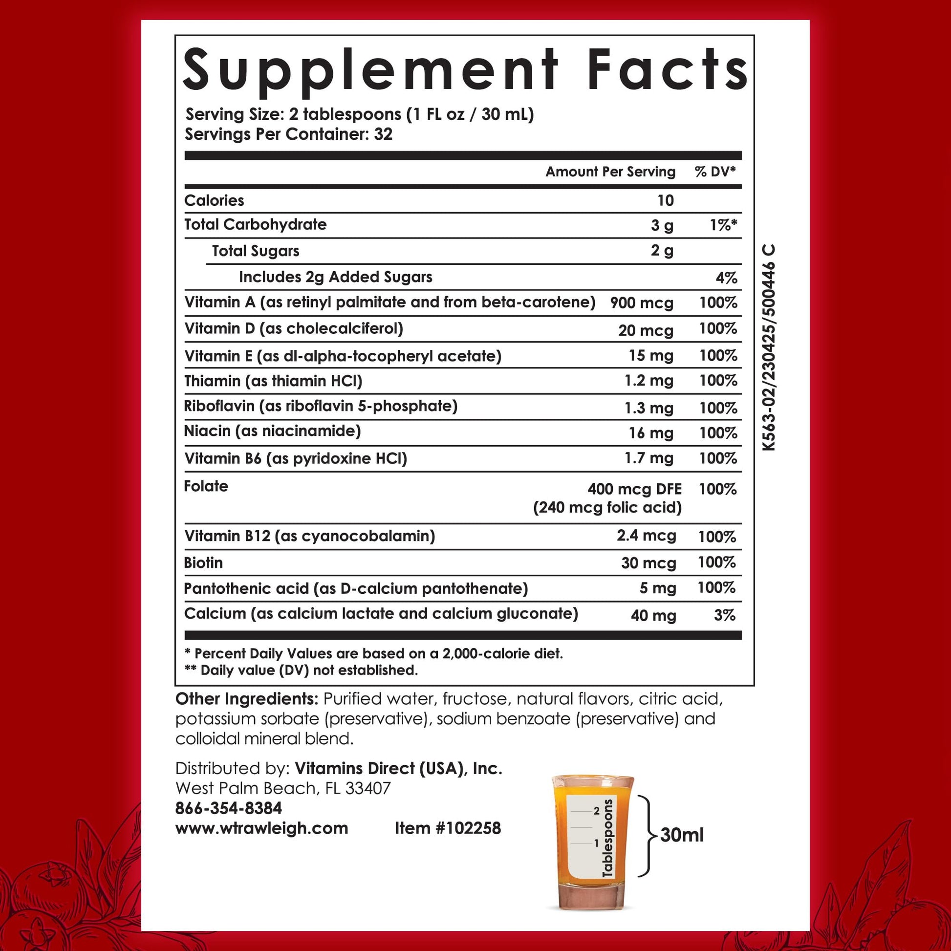 Rawleigh Power Nutrient: 32 fl oz for 1 Month - Cranberry Flavor, Daily Multivitamin Liquid Supplement for Men, Women with VIT. A - zinc & 70 Colloidal Trace Minerals, Vegetarian-Friendly, GMO Free Rawleigh Au supplements