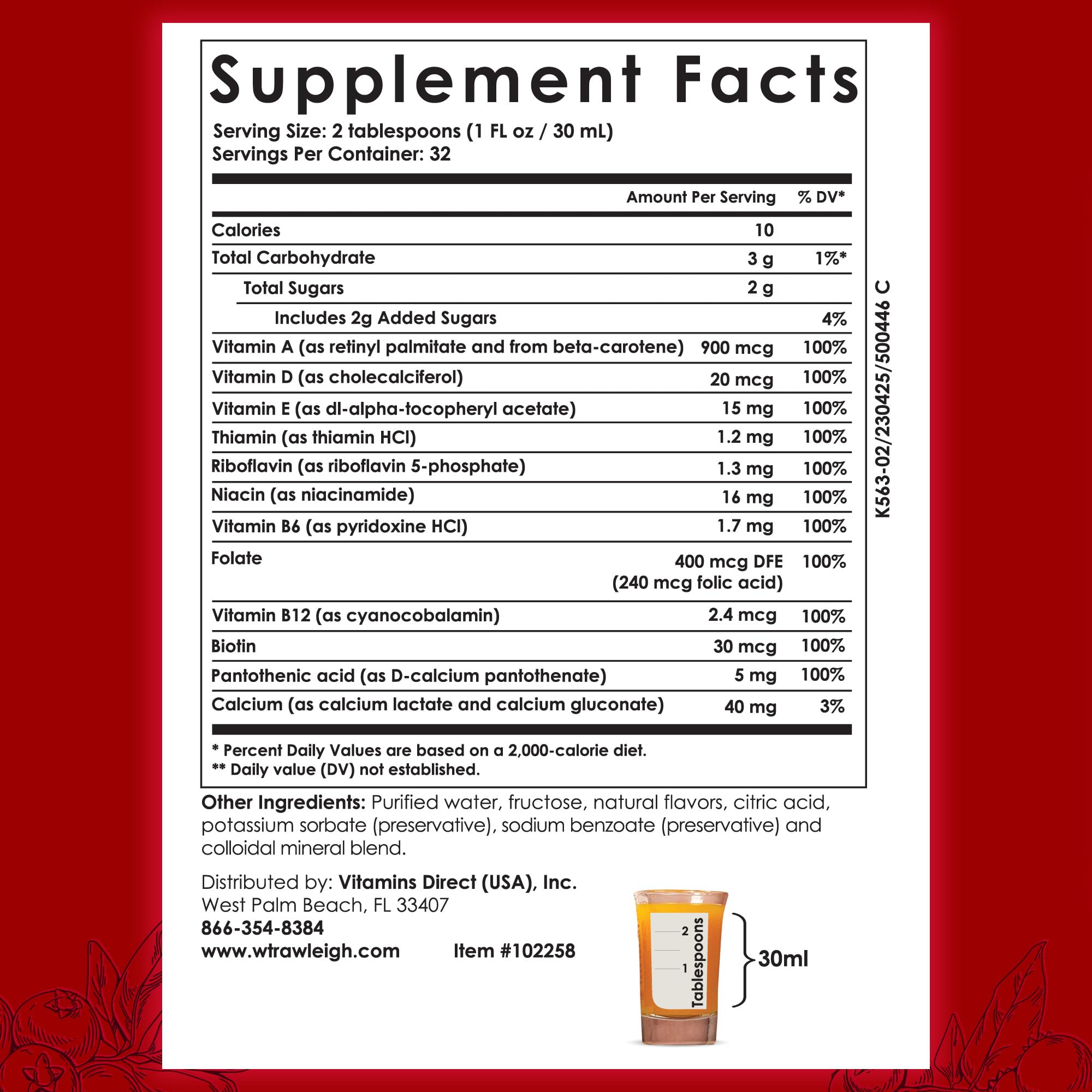 Rawleigh Power Nutrient: 32 fl oz for 1 Month - Cranberry Flavor, Daily Multivitamin Liquid Supplement for Men, Women with VIT. A - zinc & 70 Colloidal Trace Minerals, Vegetarian-Friendly, GMO Free Rawleigh Au supplements