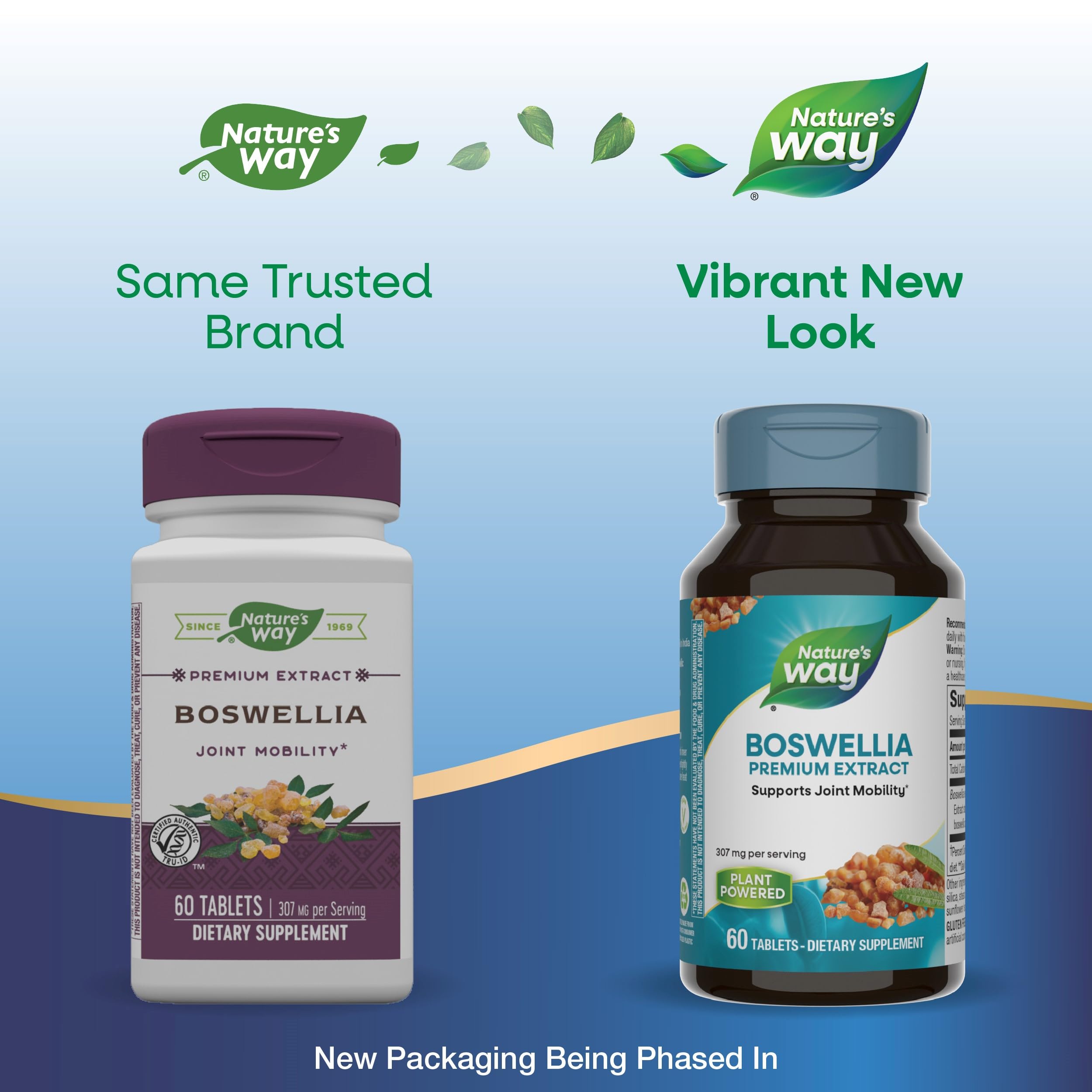 Nature's Way Boswellia Premium Extract, Supports Joint Mobility*, 307 mg Boswellia serrata Extract per Serving, Frankincense Supplement, Gluten Free & Vegan - 60 Tablets (Packaging May Vary) - 2 Pack Nature's Way Au supplements