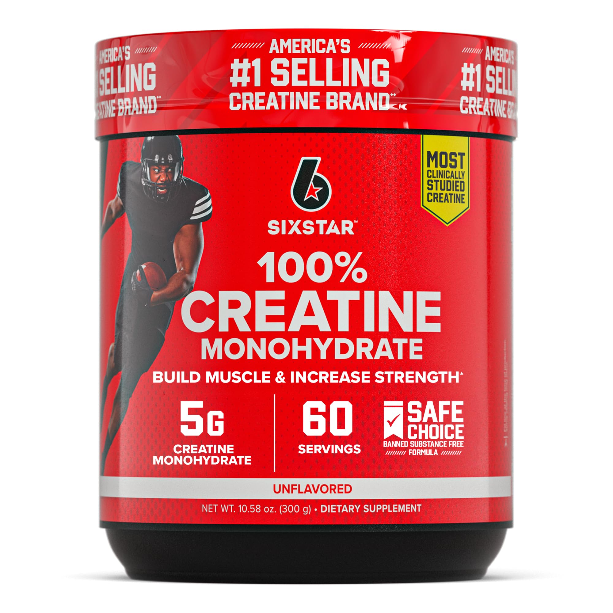 Six Star 100% Creatine Monohydrate Powder - Unflavored Micronized Creatine Monohydrate Supplement for Workout Performance, Muscle Building & Strength - Creatine Powder for Women & Men - 60 Servings Six Star Au supplements