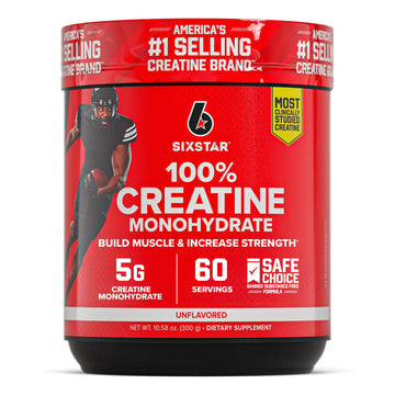 Six Star 100% Creatine Monohydrate Powder - Unflavored Micronized Creatine Monohydrate Supplement for Workout Performance, Muscle Building & Strength - Creatine Powder for Women & Men - 60 Servings Six Star Au supplements