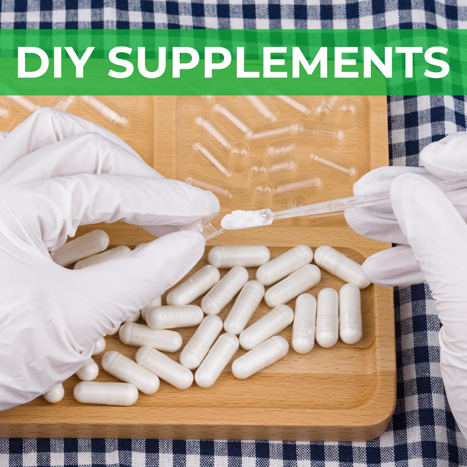 Angtai JN Vegan Empty Pill Capsules Size 2 Plant Based Clear (100 Count) Gluten Free, Non-GMO, Halal Certified Caps Filling Kit with 2 Spoons for Vegetarian DIY Your Own Supplements Angtai JN Au supplements