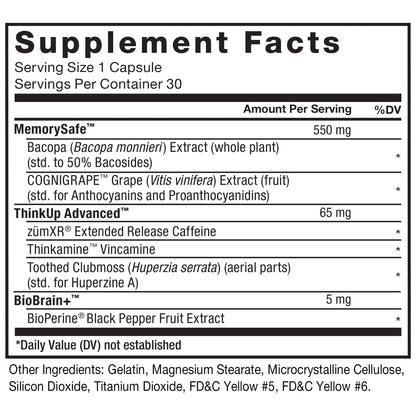 Force Factor Forebrain Nootropic Brain Supplement with Caffeine Bacopa and Huperzine A Capsules 3Pack, White, 90 Count Force Factornz supplements