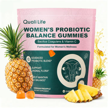 QualiLife Premium Feminine Balance Gummies for Women – Probiotic Vaginal Health Support with Vitamin C – pH Balance & Flora Support – Sugar Free, Vegan, Hawaiian Pineapple Flavor – 60 Gummies (1) QualiLife Au supplements