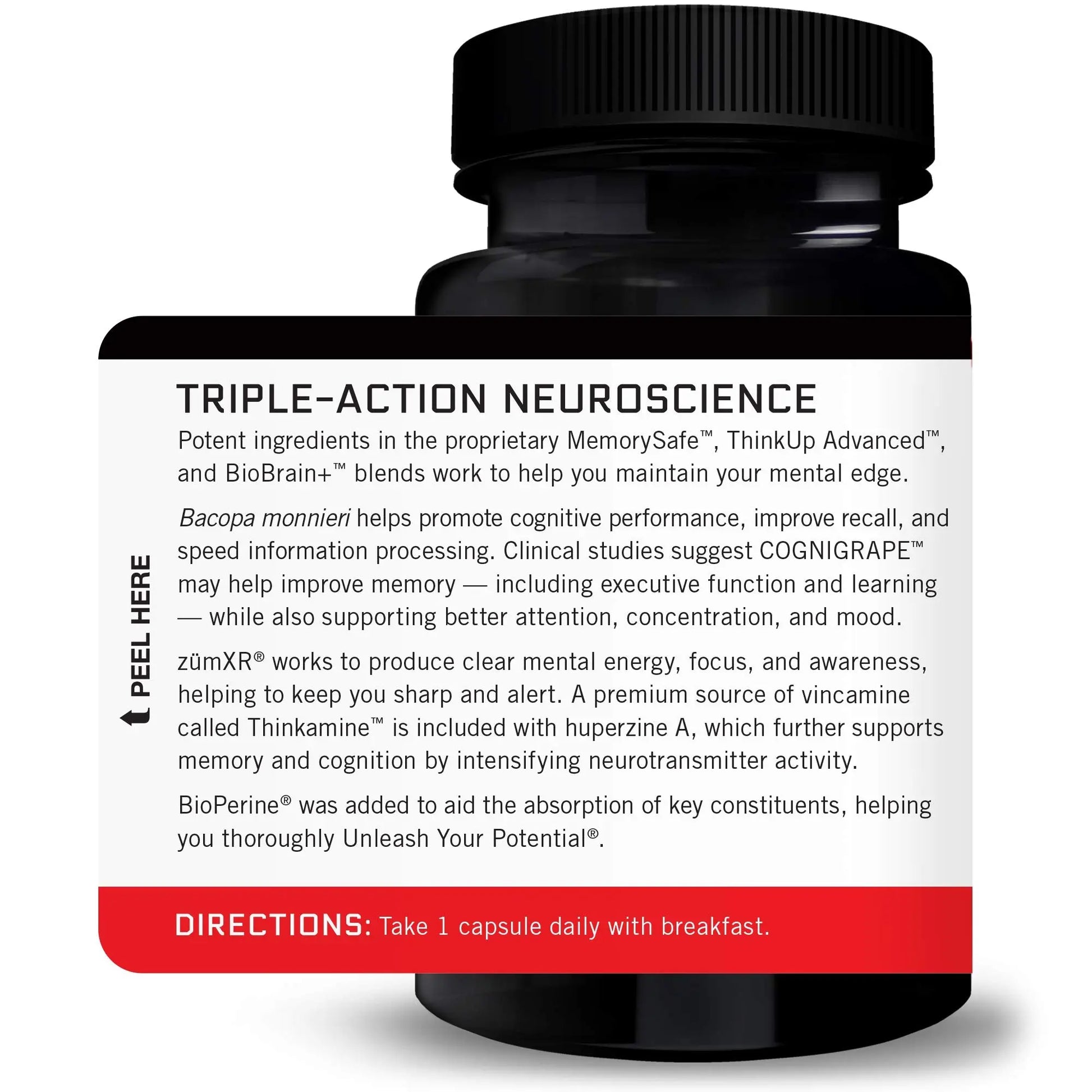 Force Factor Forebrain Nootropic Brain Supplement with Caffeine Bacopa and Huperzine A Capsules 3Pack, White, 90 Count Force Factornz supplements