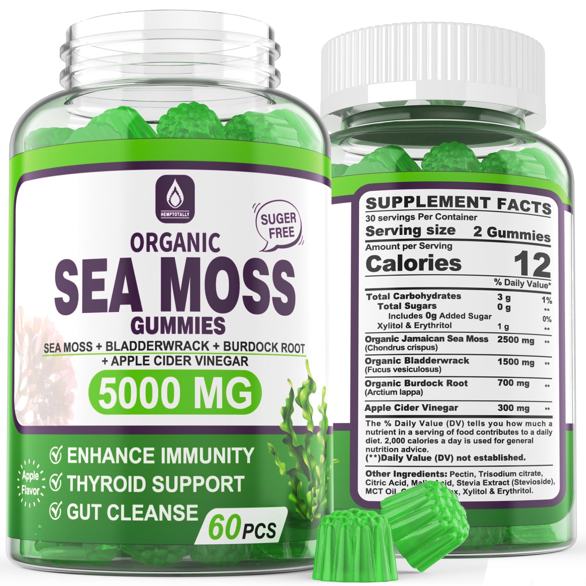 Sea Moss Supplement 5000mg, Sugar Free Sea Moss Gummies, Irish Sea Moss EnvyDeal Au supplements