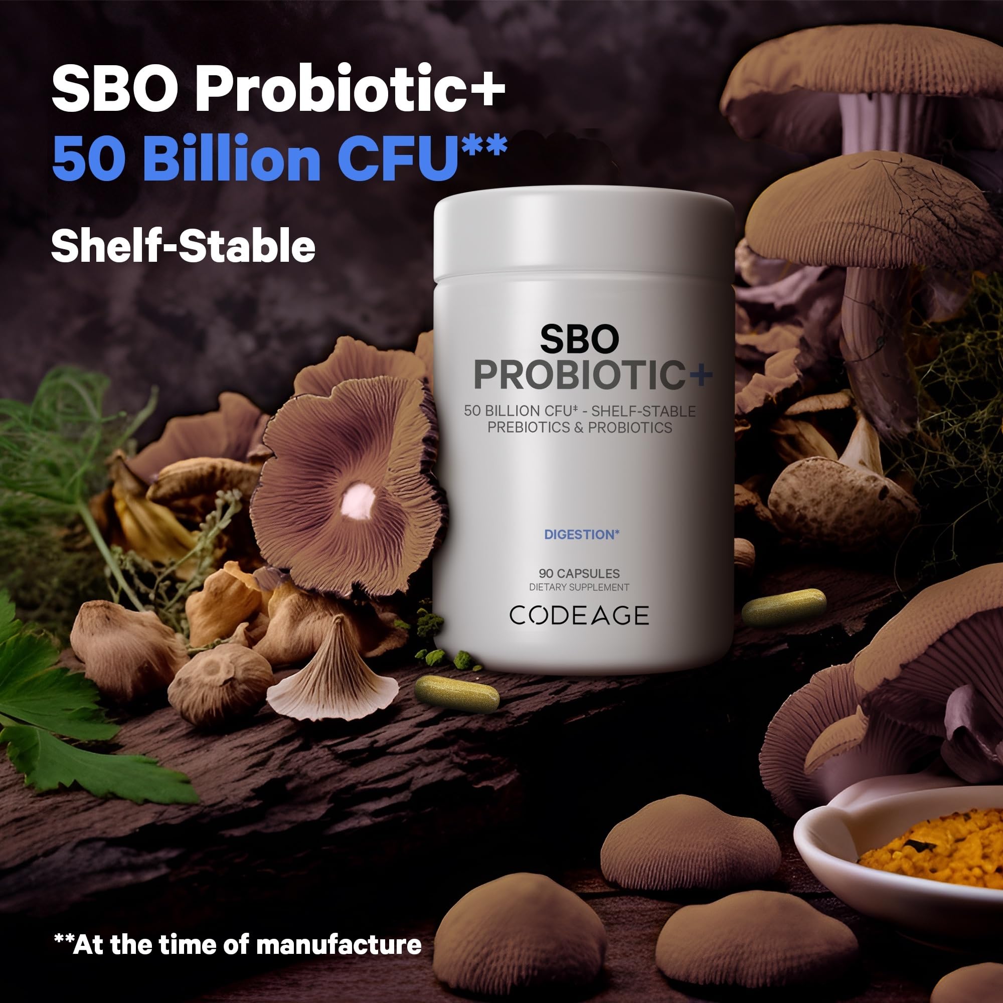 Codeage Multi Collagen Protein Capsules 5 Types, Ashwagandha Withania Somnifera & Organic Amla Berry + SBO Probiotic Blend 50 Billion CFU Bundle, Lactobacillus Plantarum, Bacillus Subtilis, Non-GMO Codeage Au supplements
