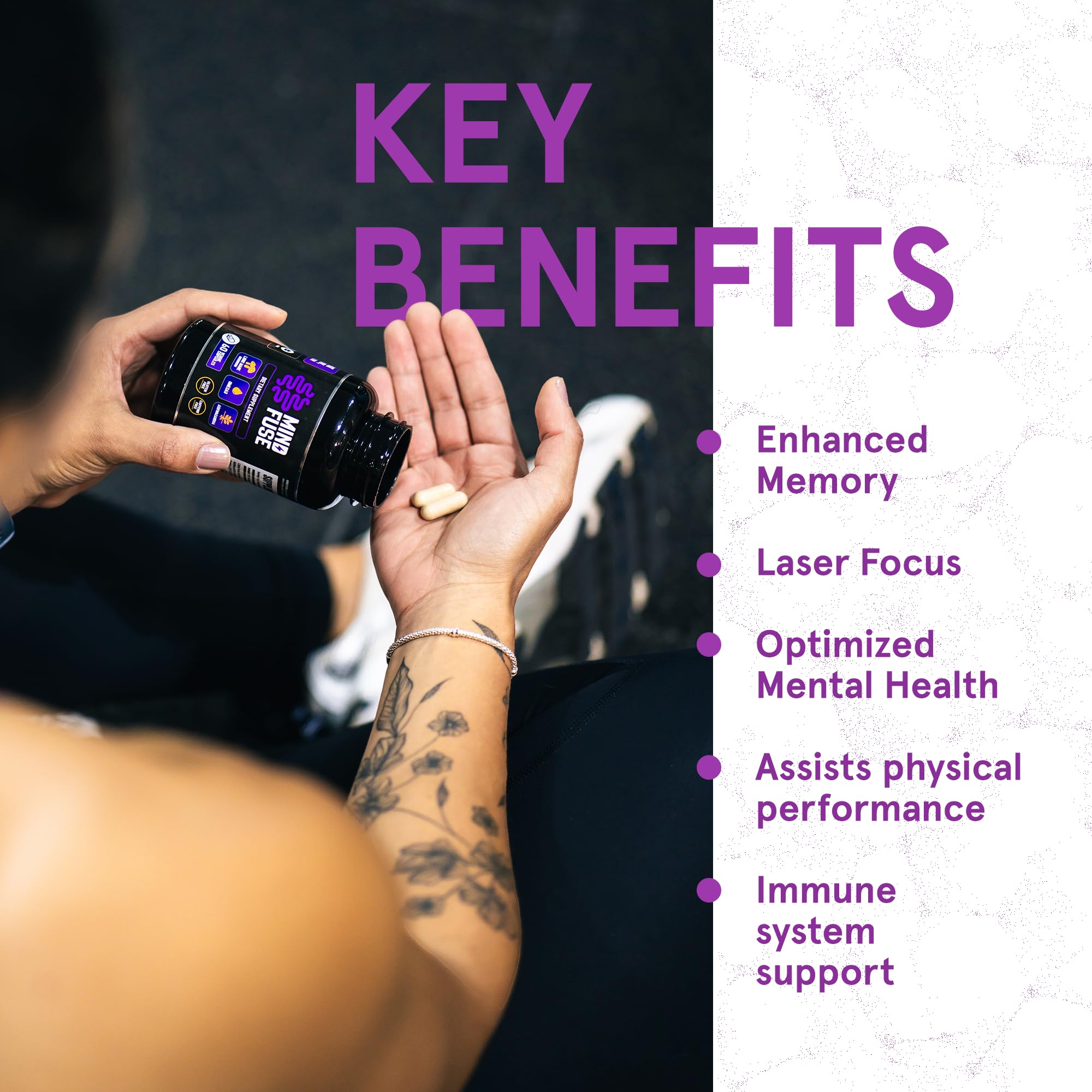Nootropic Memory Booster Supplement for Adults - Lion’s Mane Capsules with Omega-3, Ashwagandha & L-Theanine for Focus & Memory - Gluten-Free 60 Capsules Mind Fuse Au supplements