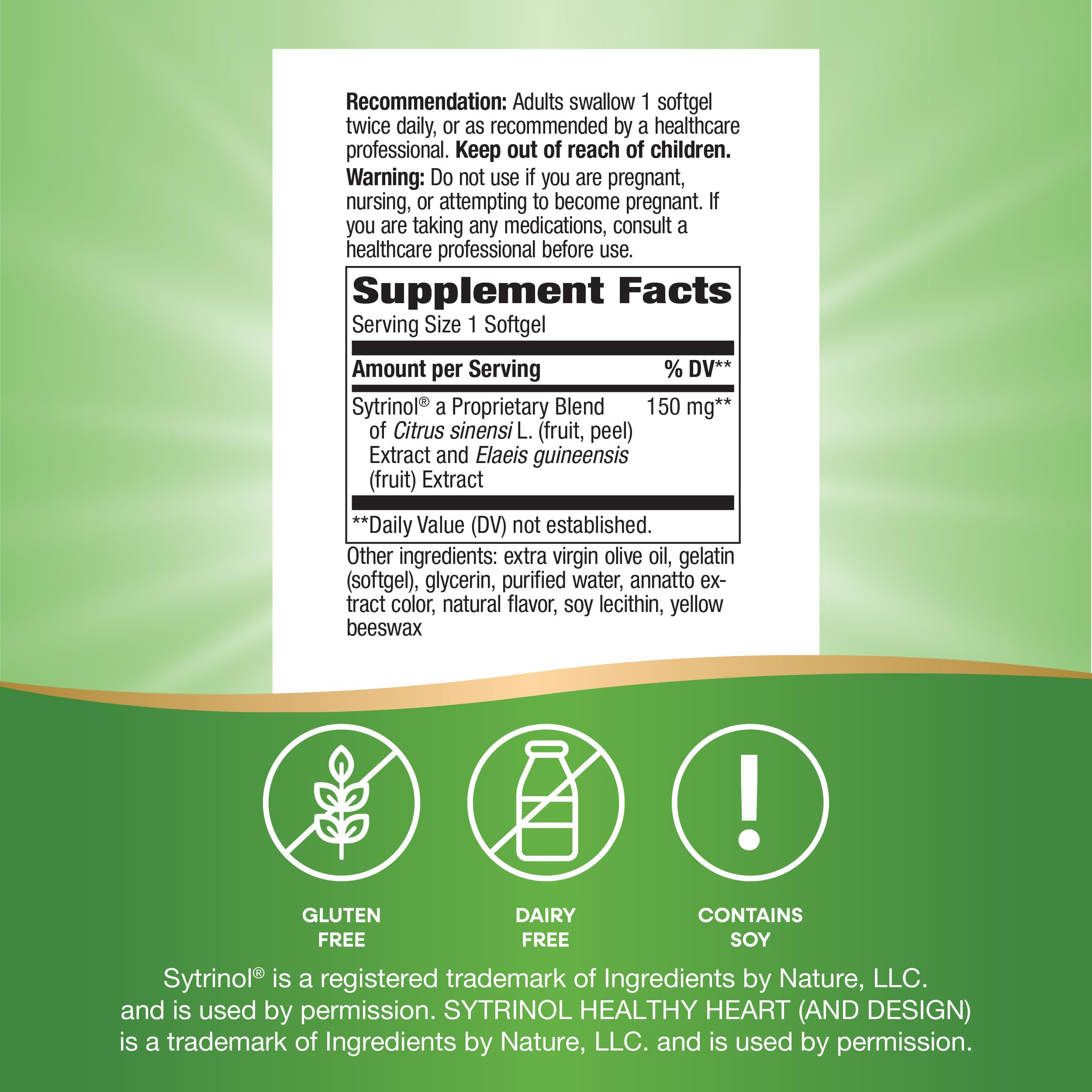 Nature's Way Sytrinol Cholesterol Control; Premium Blend; 60 Softgels Nature's Way Au supplements