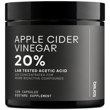 Toniiq Apple Cider Vinegar Capsules - Ultra High Potency 2,010mg Formula with 20% Acetic Acid & Cayenne Pepper - Made with The Mother - Third-Party Lab Tested - 120 Capsules Toniiq Au supplements