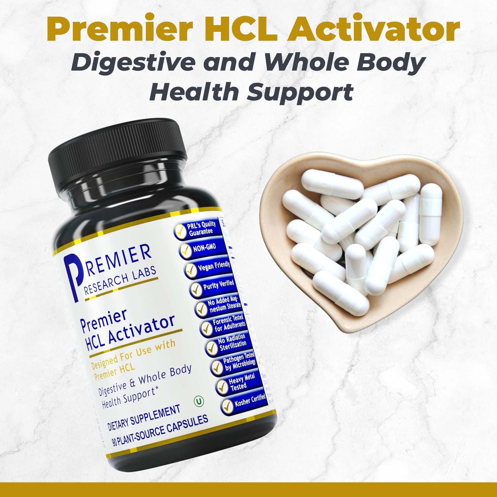 Premier Research Labs Premier HCL Activator - Pepsin Digestive Enzymes Supplement for Optimal Digestive Function for Men & Women, Low Stomach Acid, Nutrient Absorption - 90 Vegetarian Capsules Premier Research Labs Au supplements