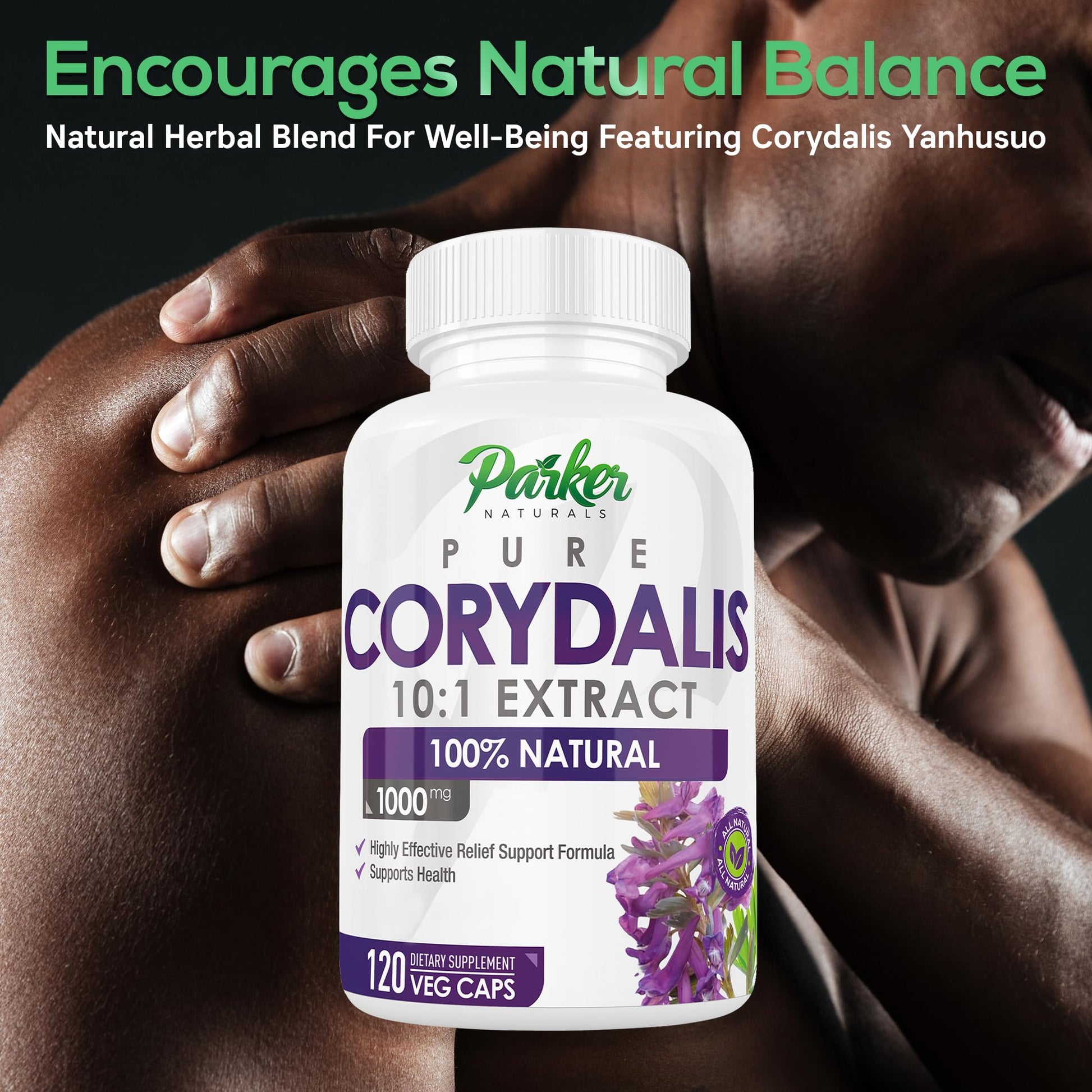 Pure Corydalis Root Extract Capsule - 1000mg Strength, 10:1 Corydalis Yanhusuo Extract, Natural Relief, Long Lasting, 100% Vegetarian, 60 Servings, 120 Count Parker Naturals Au supplements