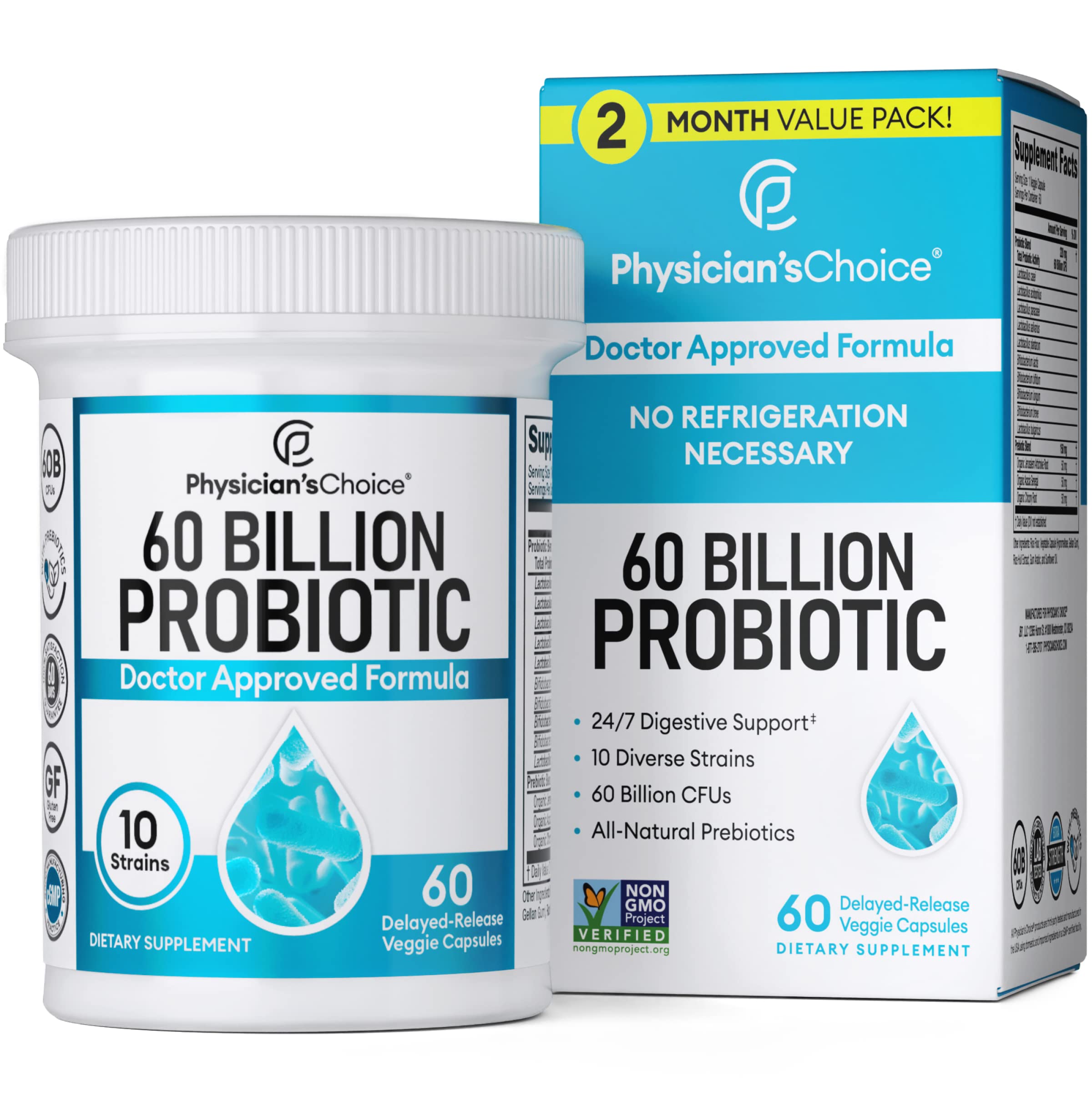 Physician's CHOICE Probiotics 60 Billion CFU - 10 Strains + Organic, 60ct Physician's CHOICE Au supplements