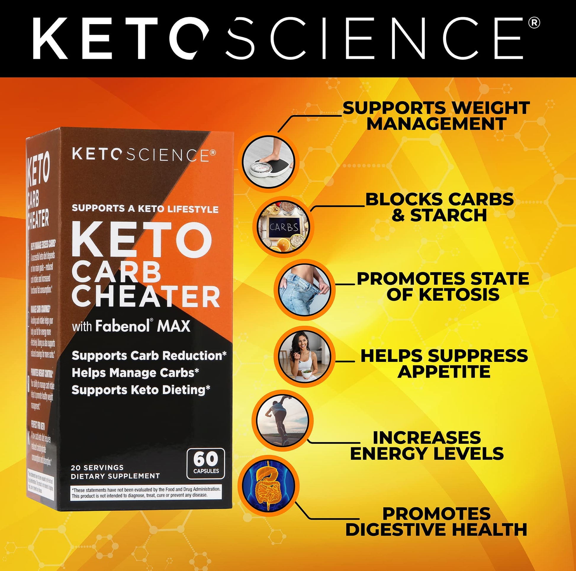 Keto Science Keto Carb Cheater, Supports Carb Reduction, Helps Manage Carbs, Supports Keto Science Au supplements