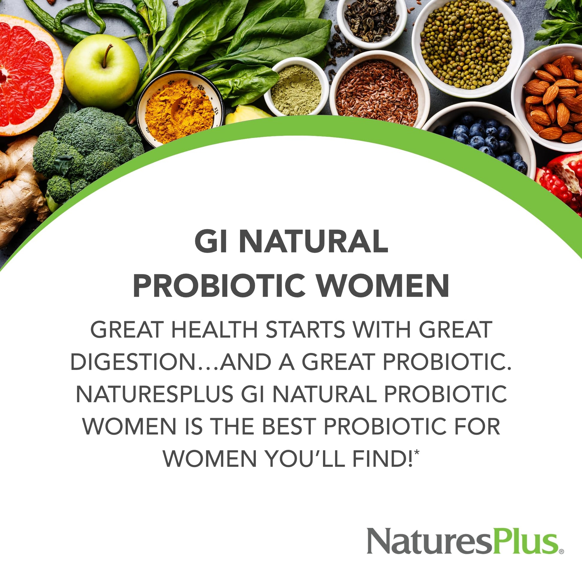 NaturesPlus GI Natural Probiotic Women - 30 Capsules - Digestive & Immune Support, Urinary Tract Health - Includes Cranberry - Gluten Free - 30 Servings Nature's Plus Au supplements
