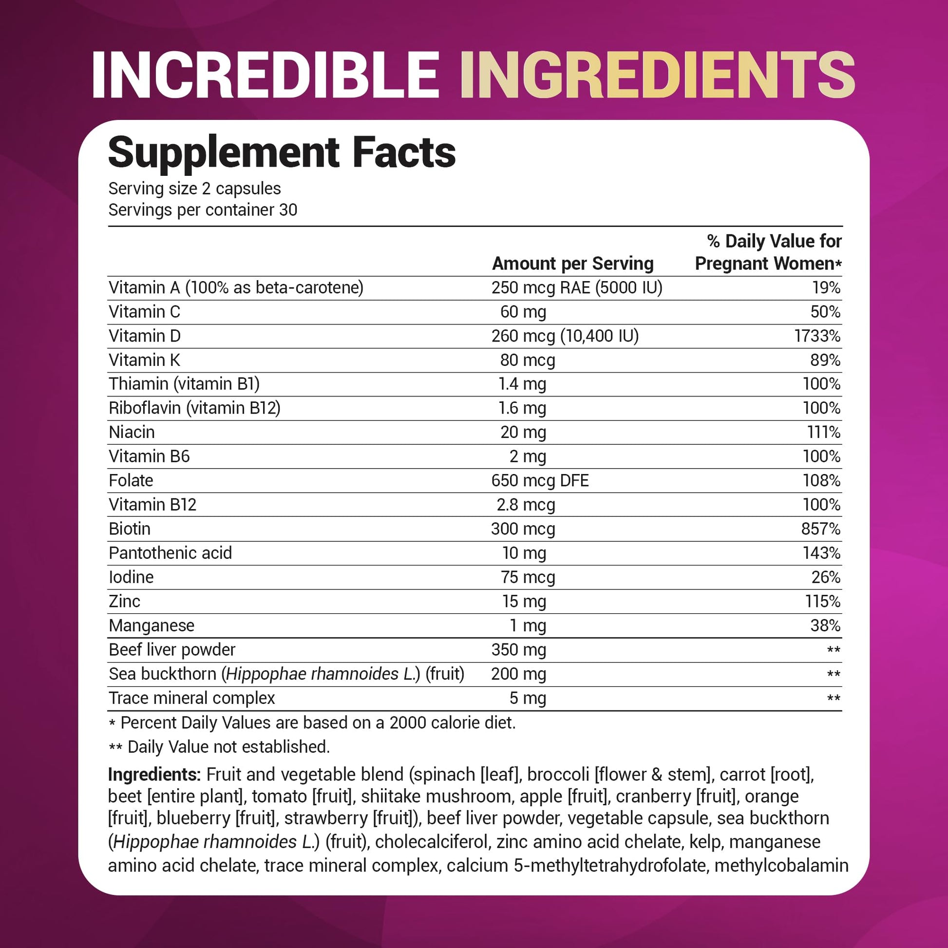 Dr. Berg Natural Prenatal Vitamins for Women (Pregnant & Nursing) - Prenatal Vitamins with Folate, Vitamins, Minerals, Omegas, &11 Powerful Superfoods - Womens Prenatal Multivitamin - 60 Capsules Dr. Berg Nutritionals Au supplements