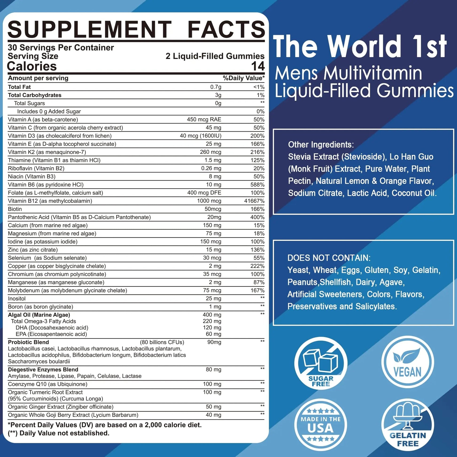 LILICARE Mens Multivitamins Gummies + Methylene Blue Gummies for Human LILICARE Au supplements