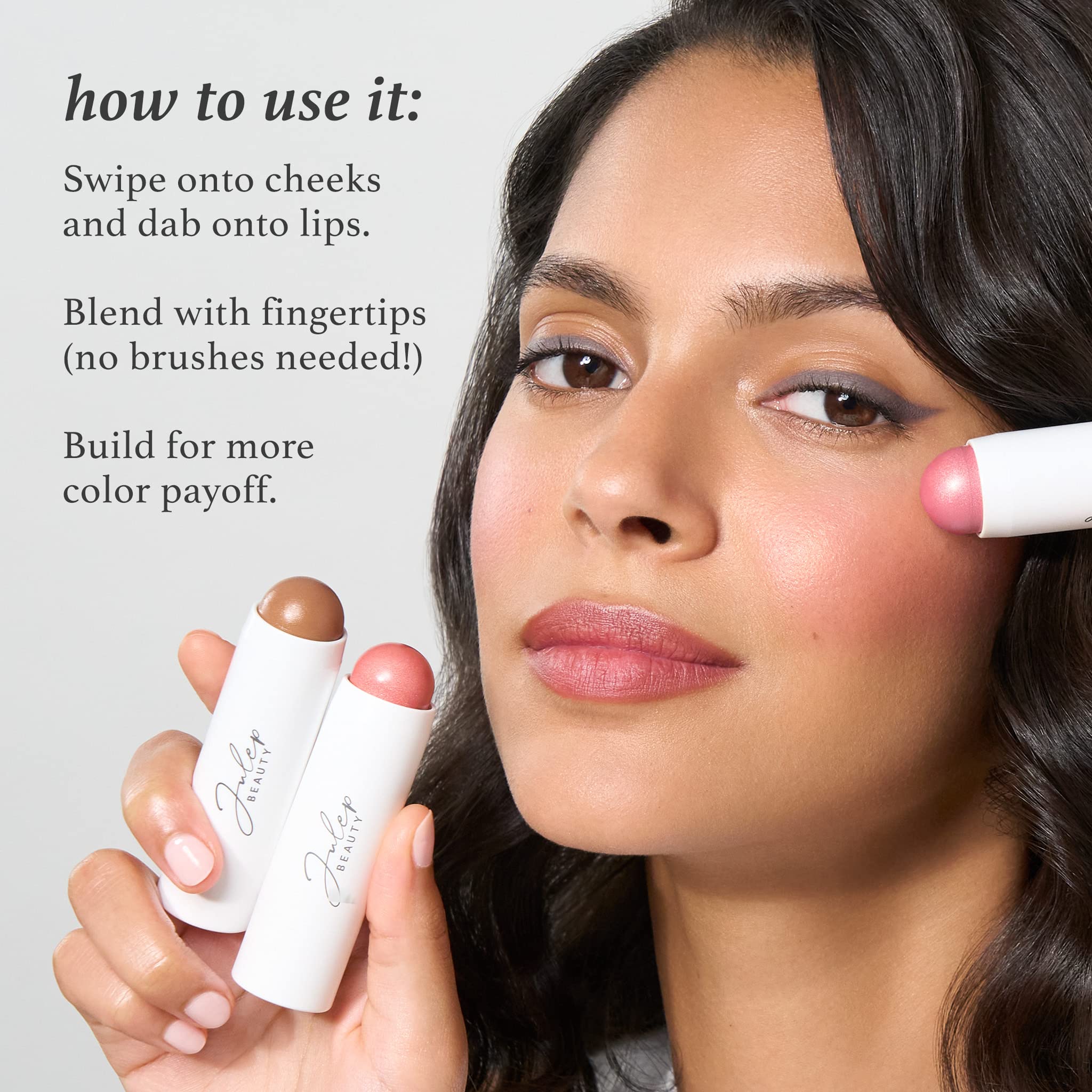 Julep Skip The Brush Cream to Powder Blush Stick - Muted Mauve - Blendable and Buildable Color - 2-in-1 Blush and Lip Makeup Stick Julep Au supplements