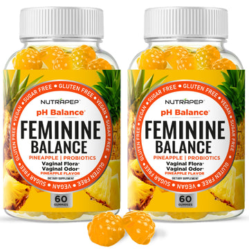 NutraPep Feminine Balance Probiotics Gummies for Women - Vaginal Health & Women's pH Balance Natural Gummy Supplement with Cranberry Pineapple Powder - Sugar Free Gluten Free Vegan (Pack of 2) NutraPep Au supplements