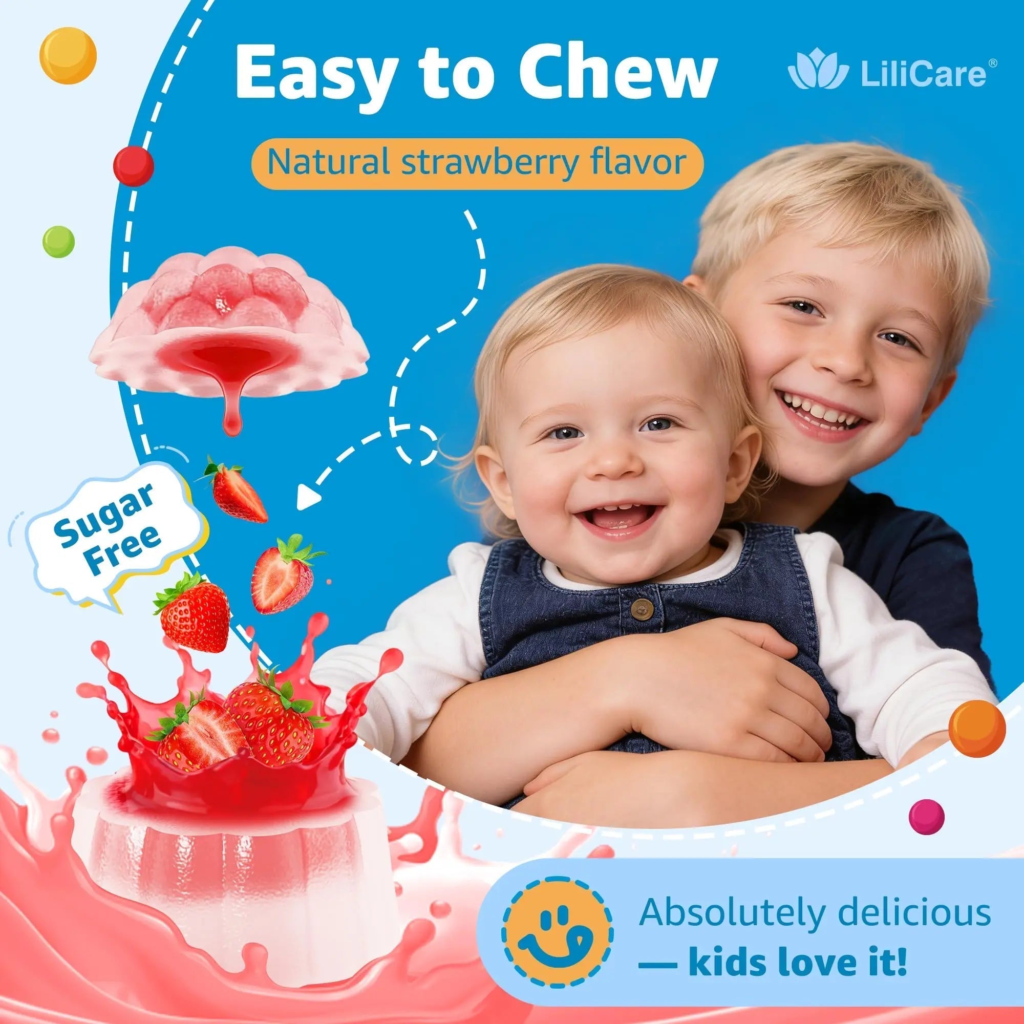 Toddler Multivitamin Gummies with Iron, Omega-3, ARA, Calcium, Prebiotic | Methylated Vitamins for Kids Ages 2+ | Overall Support | LILICARE Au supplements