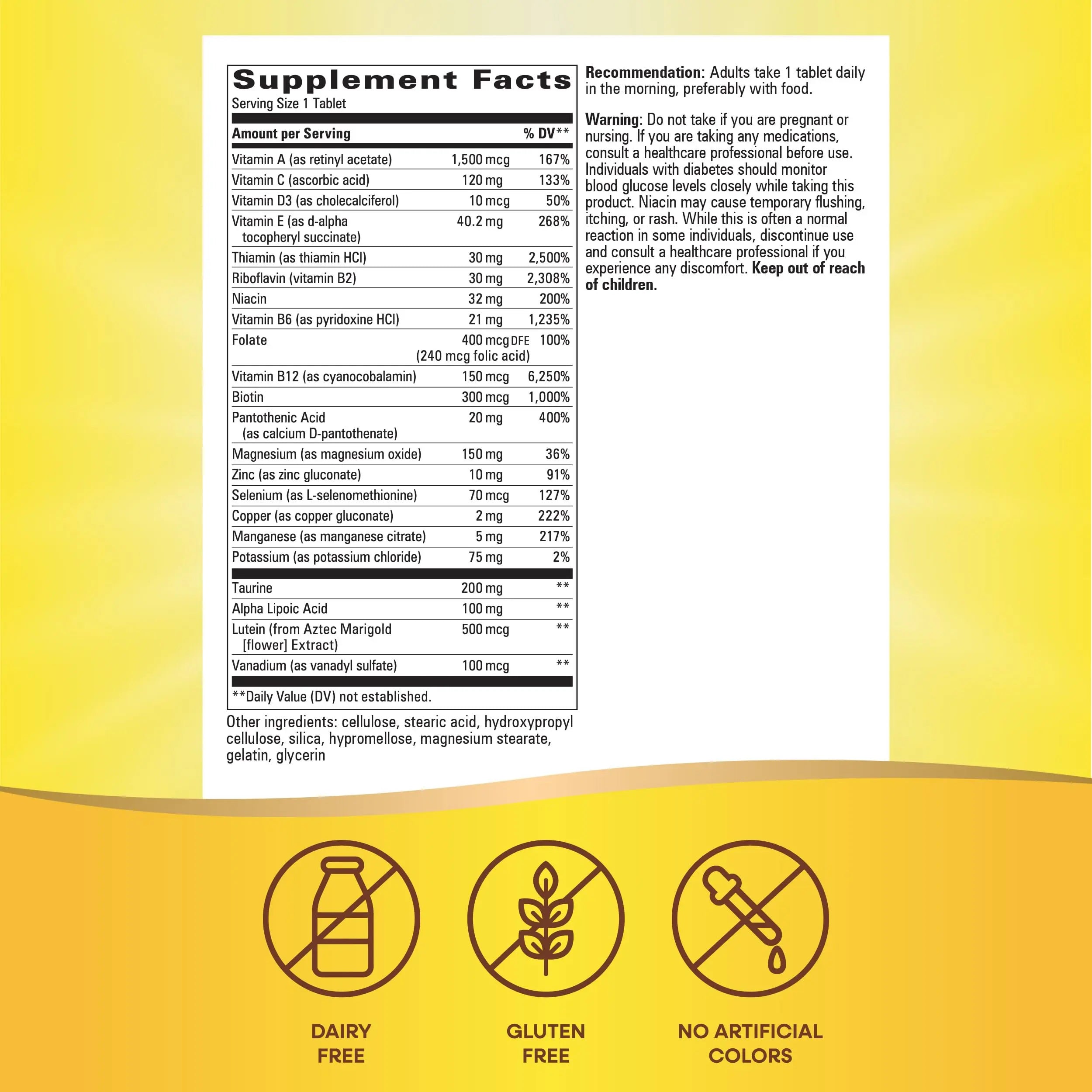 Nature's Way alpha betic, Diabetic Multivitamin for Daily Nutritional Support, with B-Vitamins for Energy Metabolism Support Nature's Way Au supplements